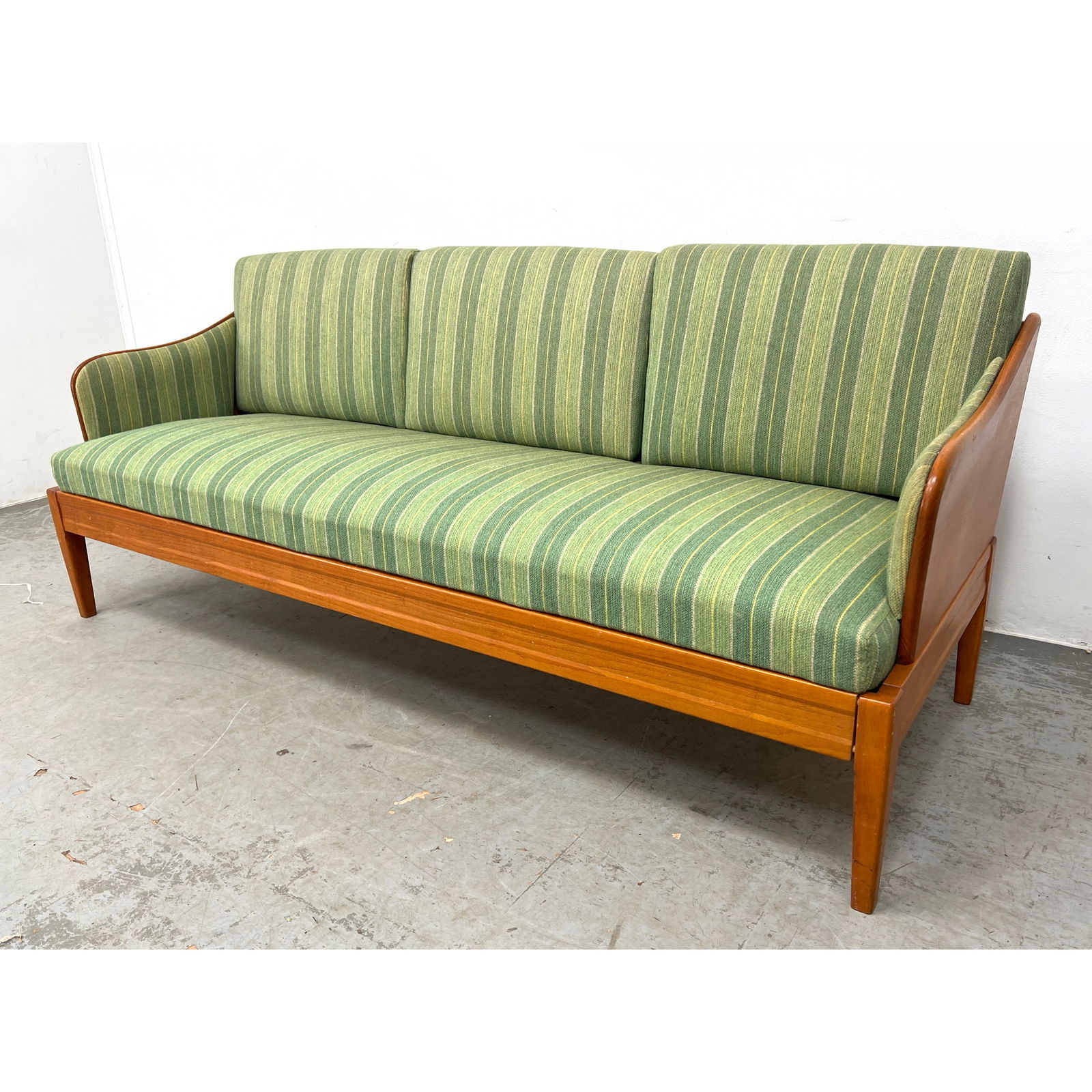Carl Malmstein Stoppmobler Sweden Sofa Couch. Exposed wood frame. (1 of 6)