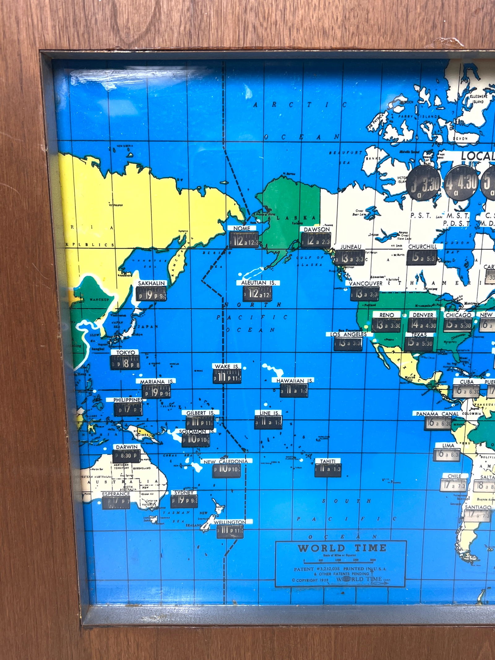 Framed HOWARD MILLER World Clock. - 2