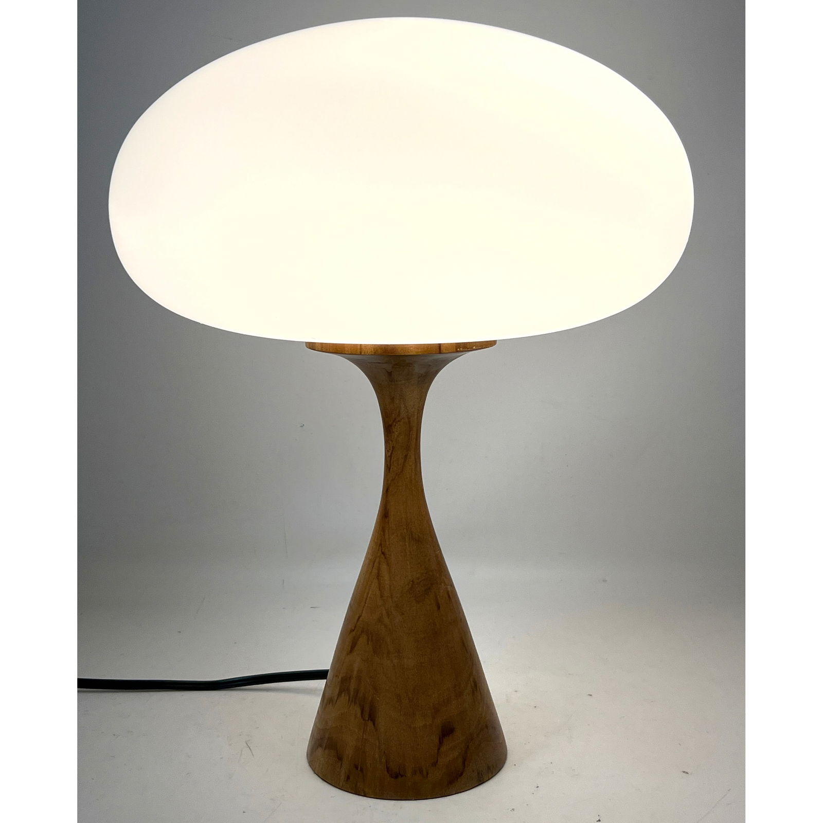 DESIGNLINE Wood Base Glass Mushroom Shade Table Lamp. Paper Label. StemLite. Contemporary Lighting.: DESIGNLINE Wood Base Glass Mushroom Shade Table Lamp. Paper Label. StemLite. Contemporary Lighting. Dimensions: Height: 16.5 inches, Width: 13 inches, Depth: 13 inches. ---