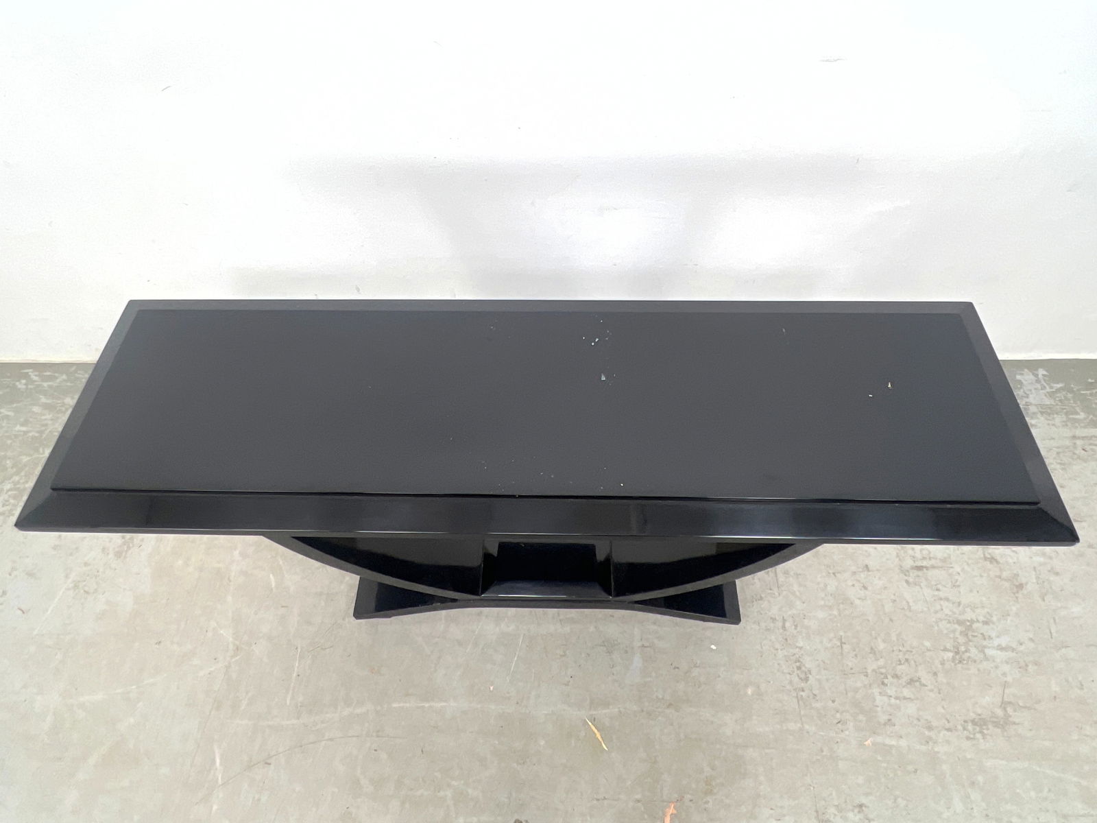 Art Deco Style Black Lacquer Console Sofa Table. - 2