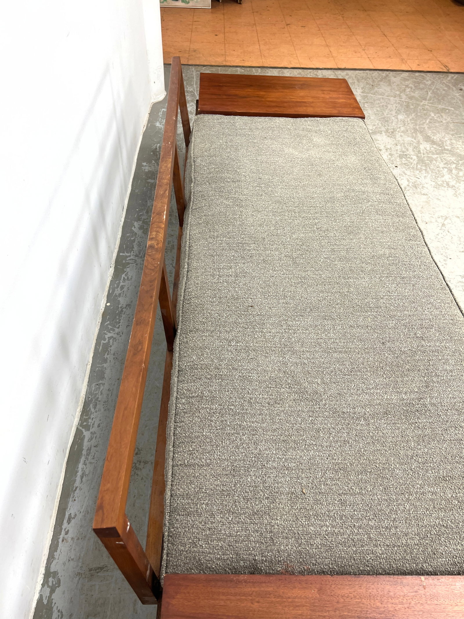 Adrian Pearsall Mid Century Modern Sofa Couch with drawer ends on base. - 8