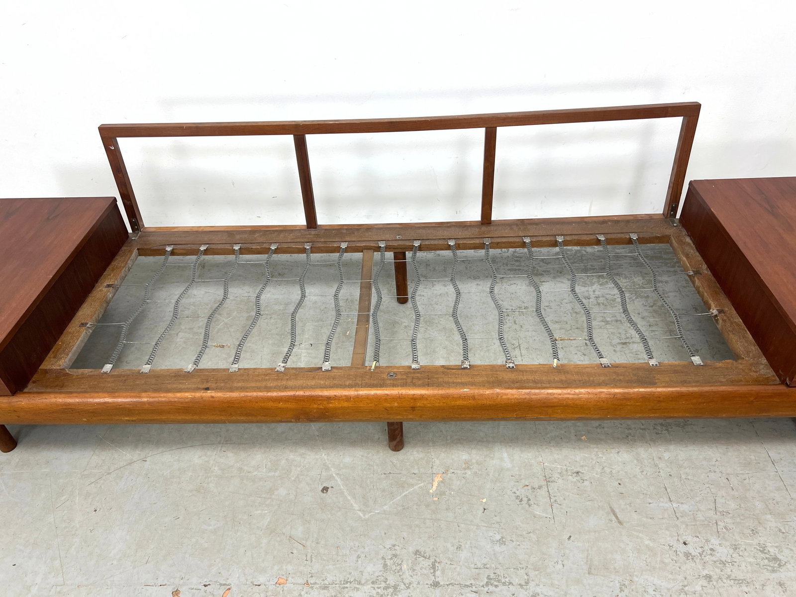Adrian Pearsall Mid Century Modern Sofa Couch with drawer ends on base. - 9