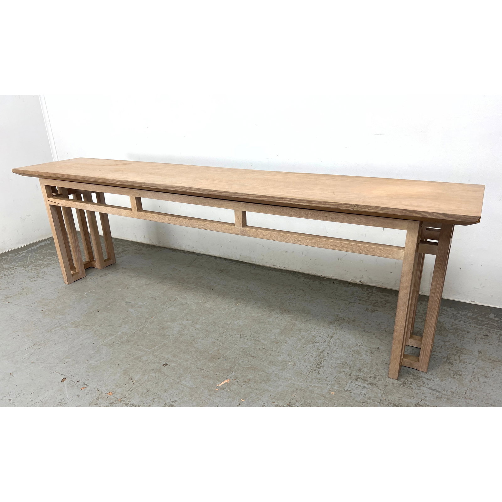 Long Sofa Console Table inspired Frank Lloyd Wright inspired base construction. (1 of 10)