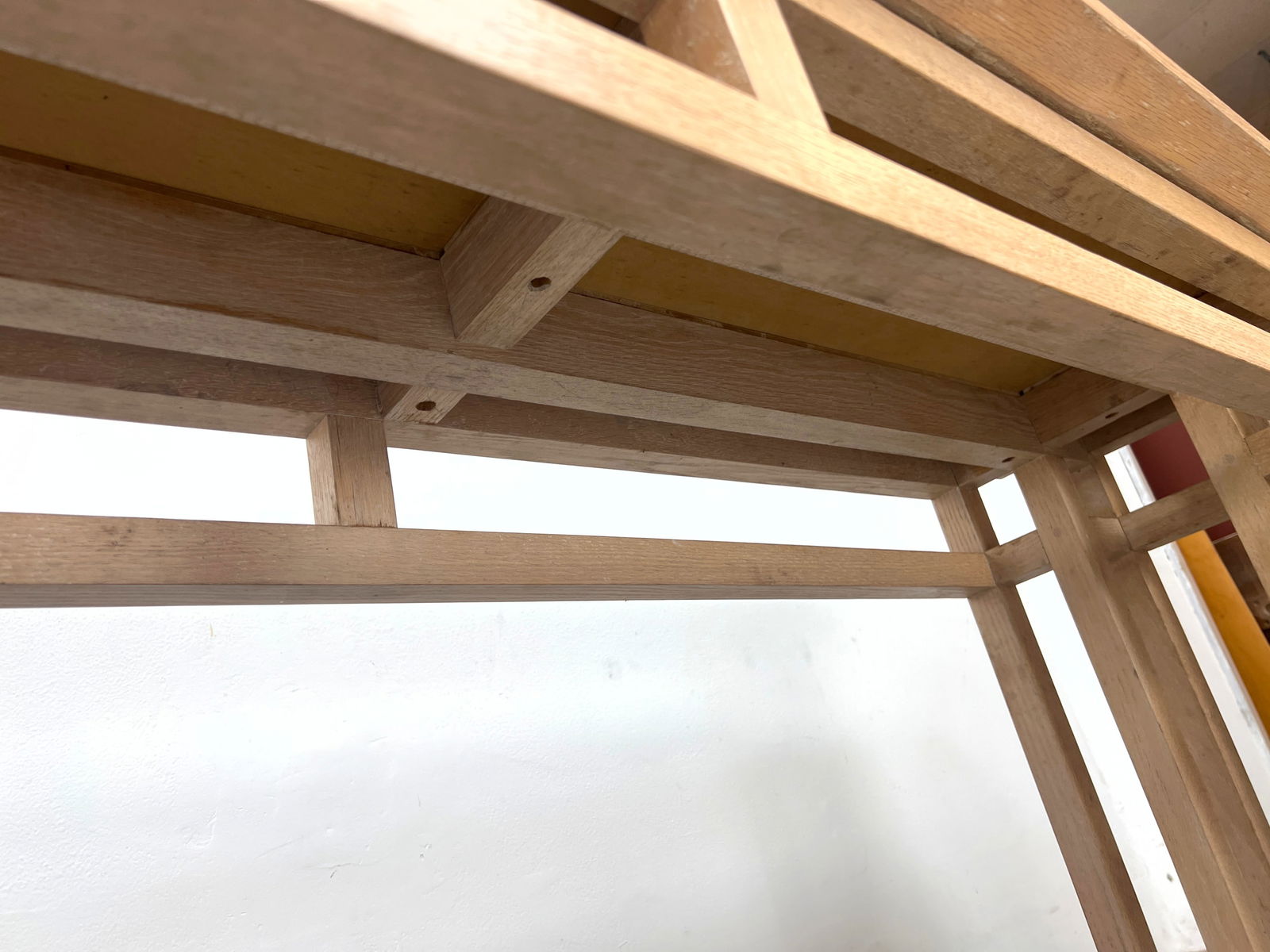 Long Sofa Console Table inspired Frank Lloyd Wright inspired base construction. - 10