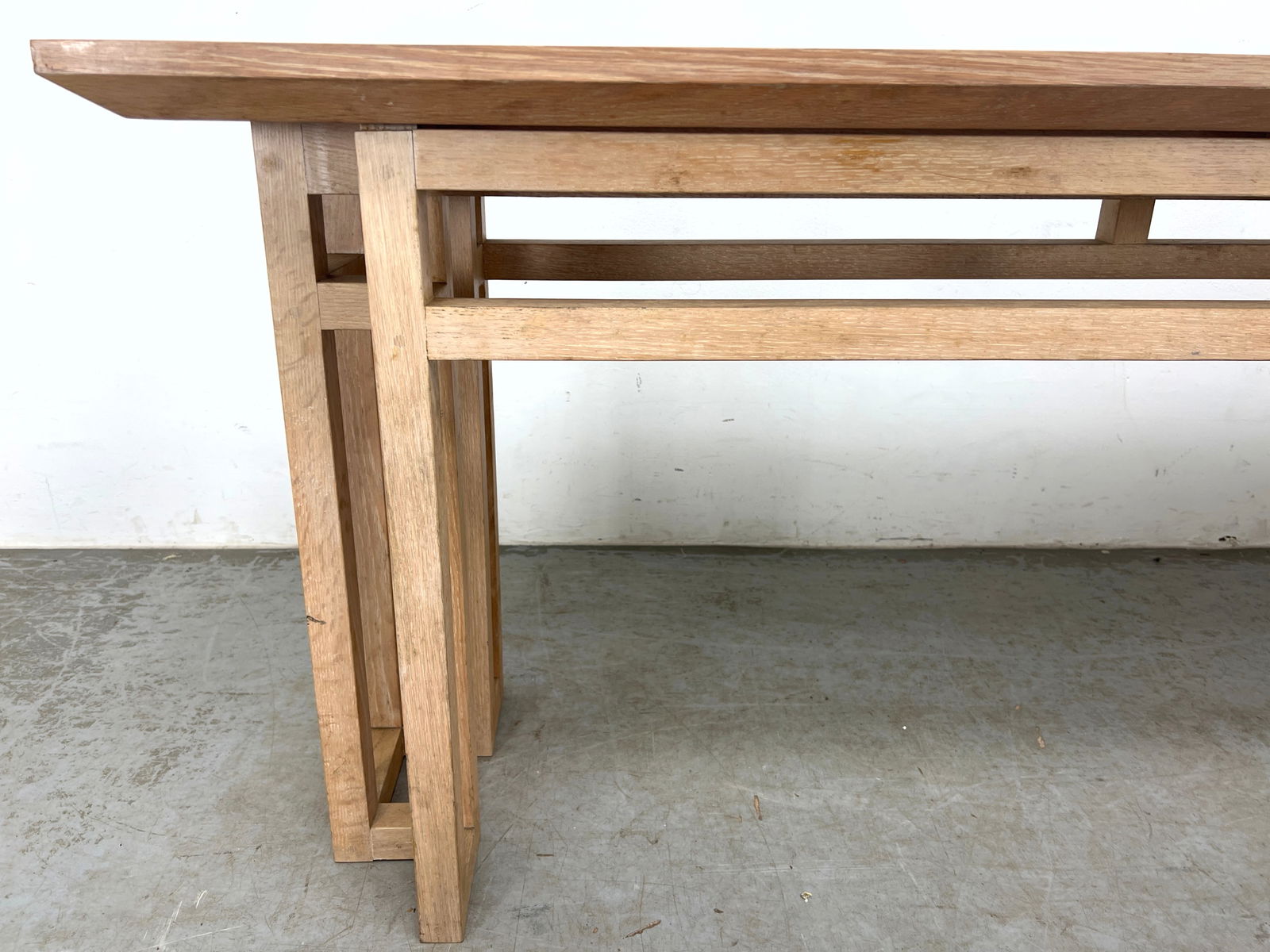 Long Sofa Console Table inspired Frank Lloyd Wright inspired base construction. - 8