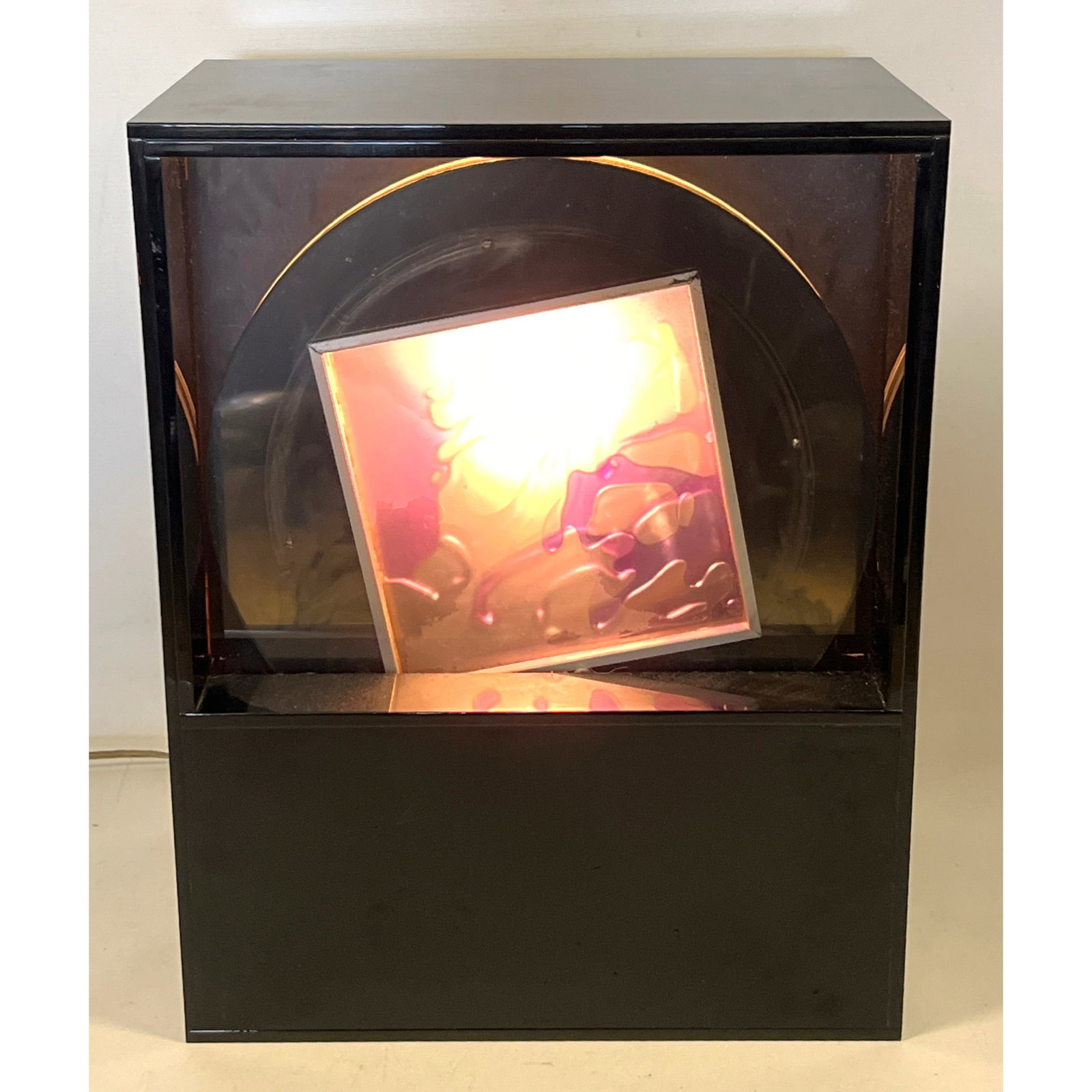 Lucite acrylic Modern Light Sculpture. Kinetic rotating disc. (1 of 10)