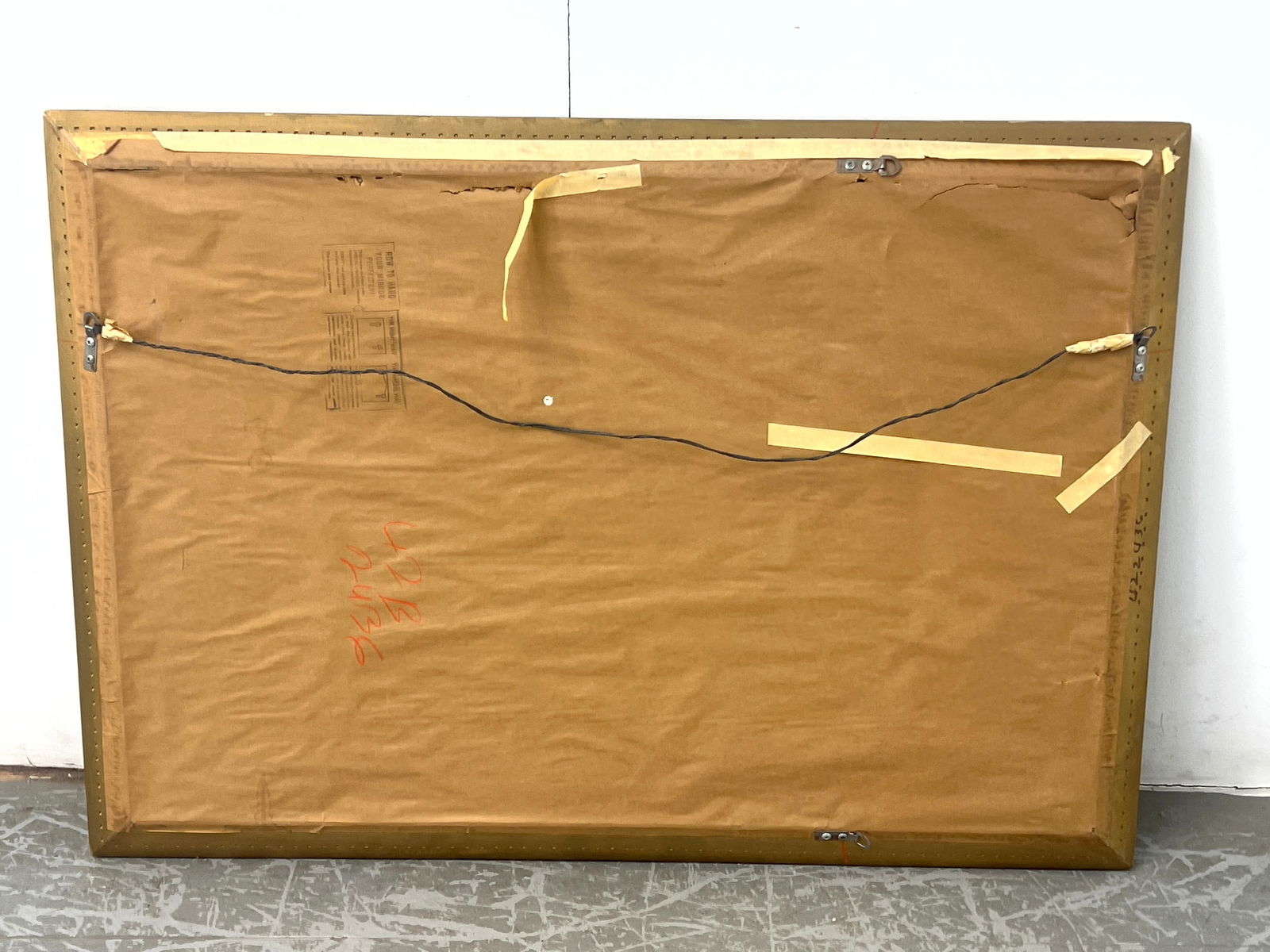 Large Rectangular Decorative Framed Mirror. Gold Paint Finish. - 8