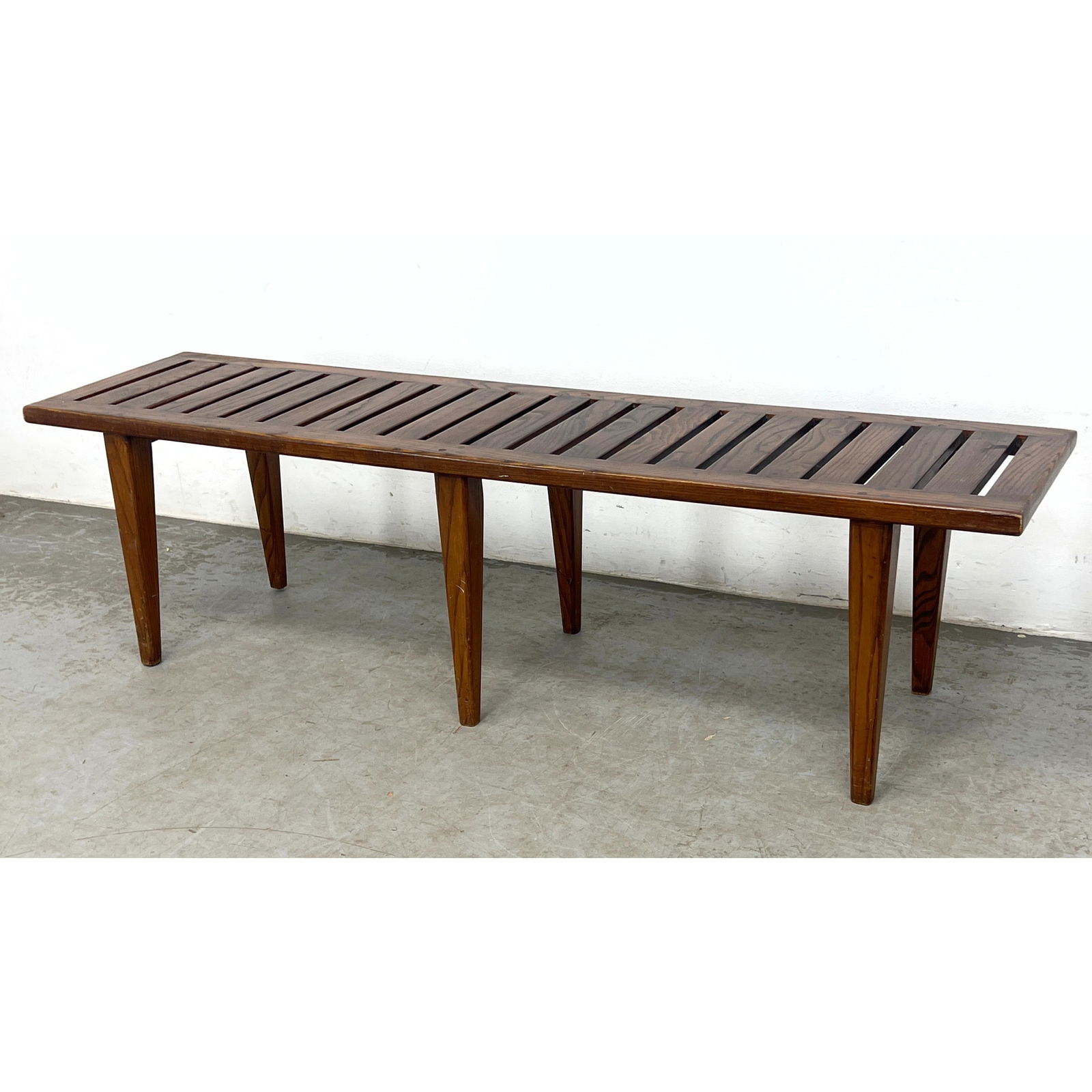 Mid Century Modern Hans Wegner Style Oak Slat Bench Table. (1 of 9)