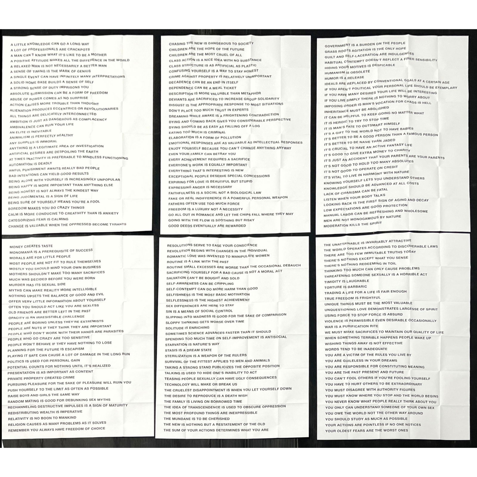 6pc Jenny Holzer truism posters lithographs. (1 of 9)