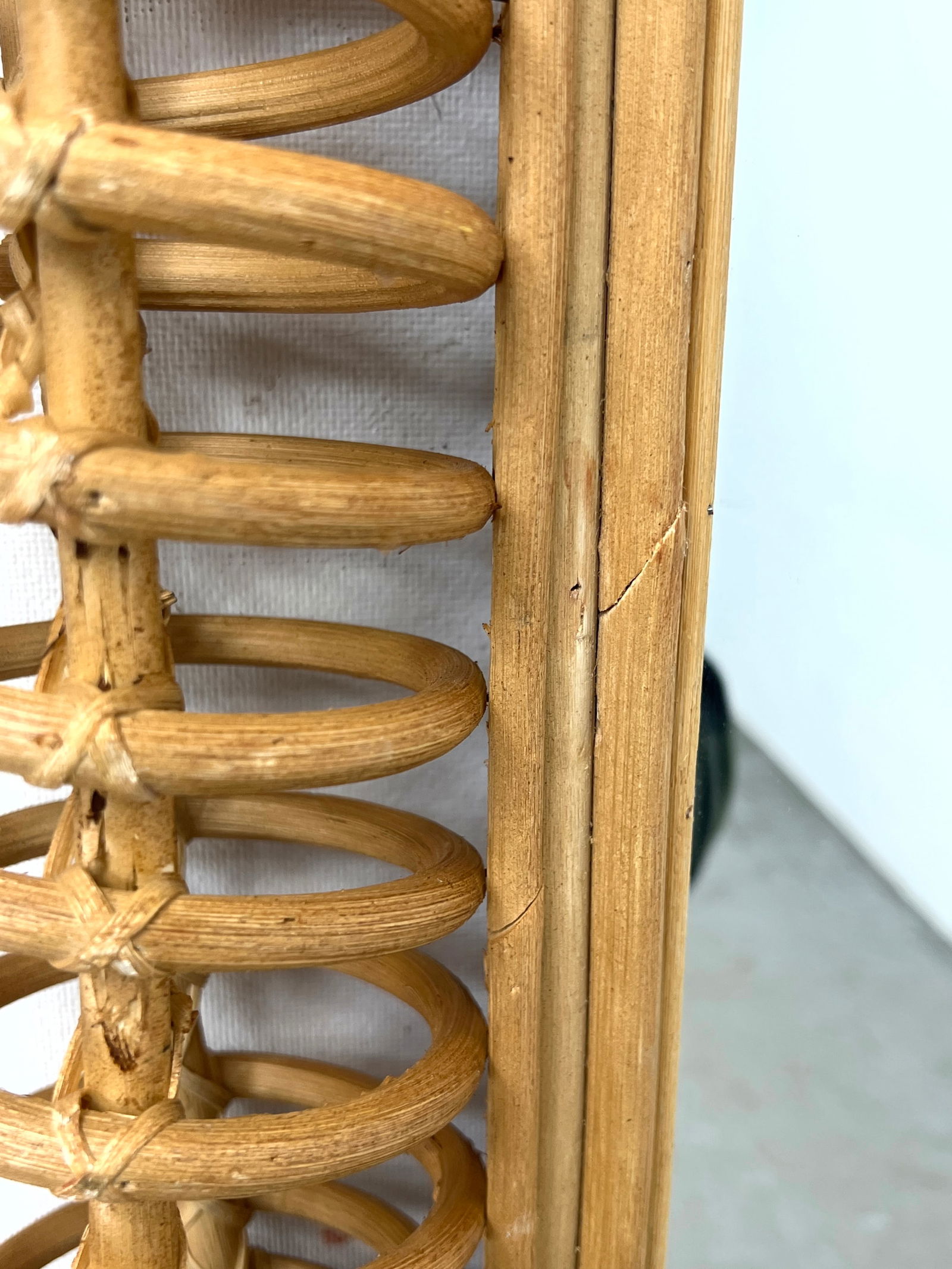 Rattan Wicker Wall Mirrors. Loop wrapped design. Rounded Corner Rectangle. - 6