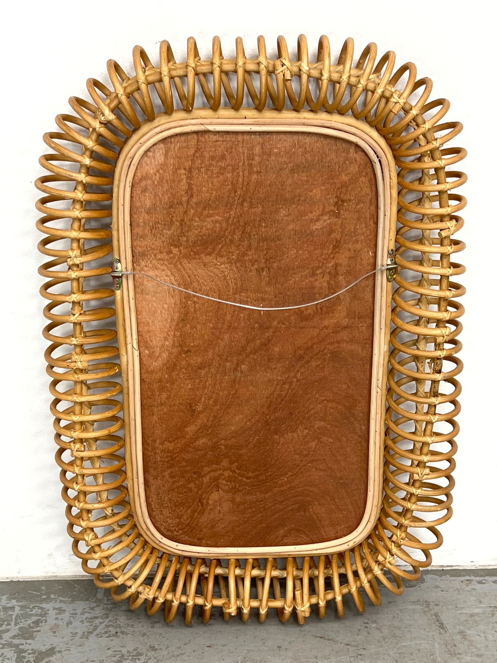 Rattan Wicker Wall Mirrors. Loop wrapped design. Rounded Corner Rectangle. - 7