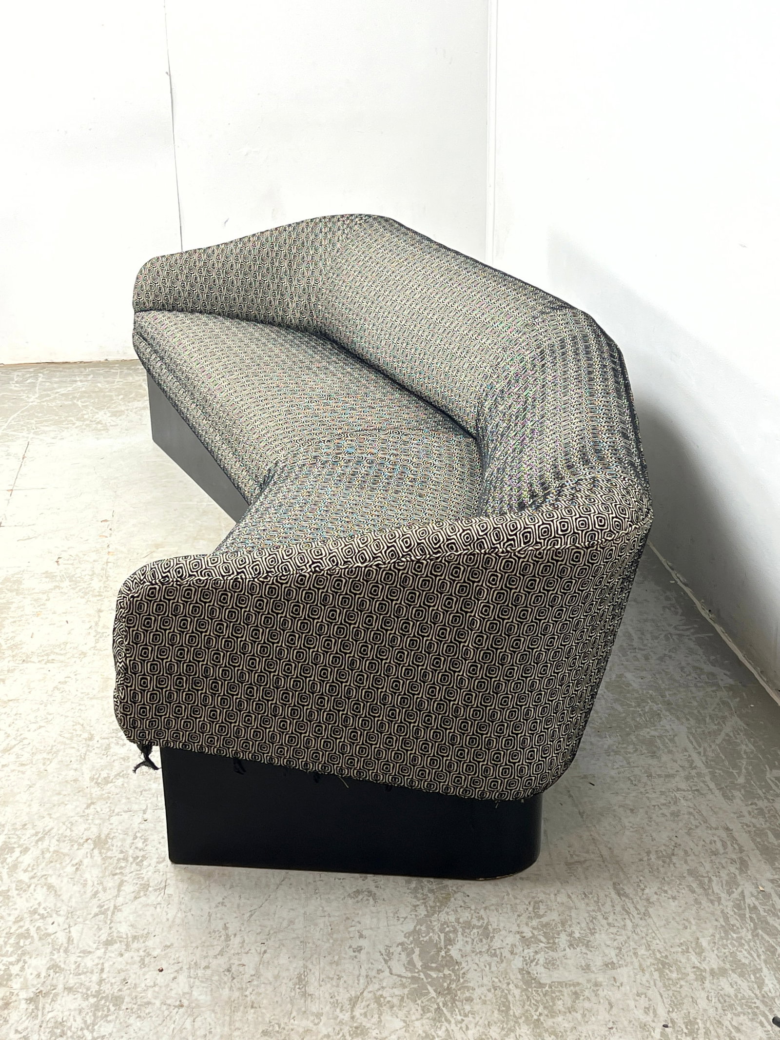 Adrian Pearsall Attributed Cloud Sofa. Angled form on platform base. Quality construction. Vintage M - 13