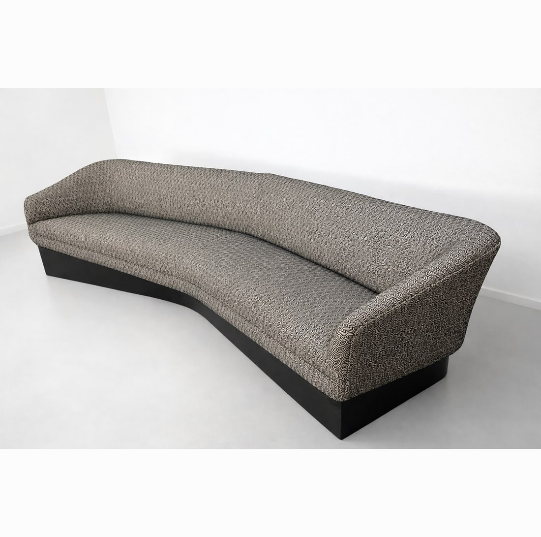 Adrian Pearsall Attributed Cloud Sofa. Angled form on platform base. Quality construction. Vintage M (1 of 14)