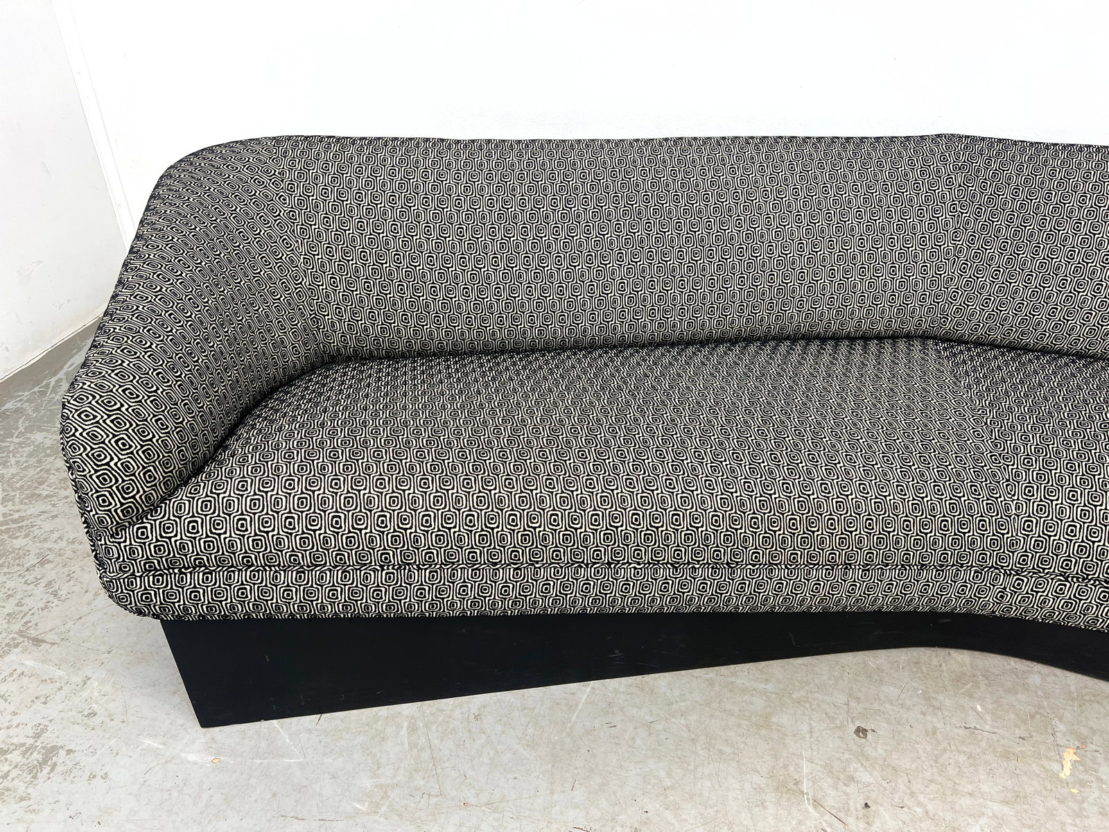 Adrian Pearsall Attributed Cloud Sofa. Angled form on platform base. Quality construction. Vintage M - 5