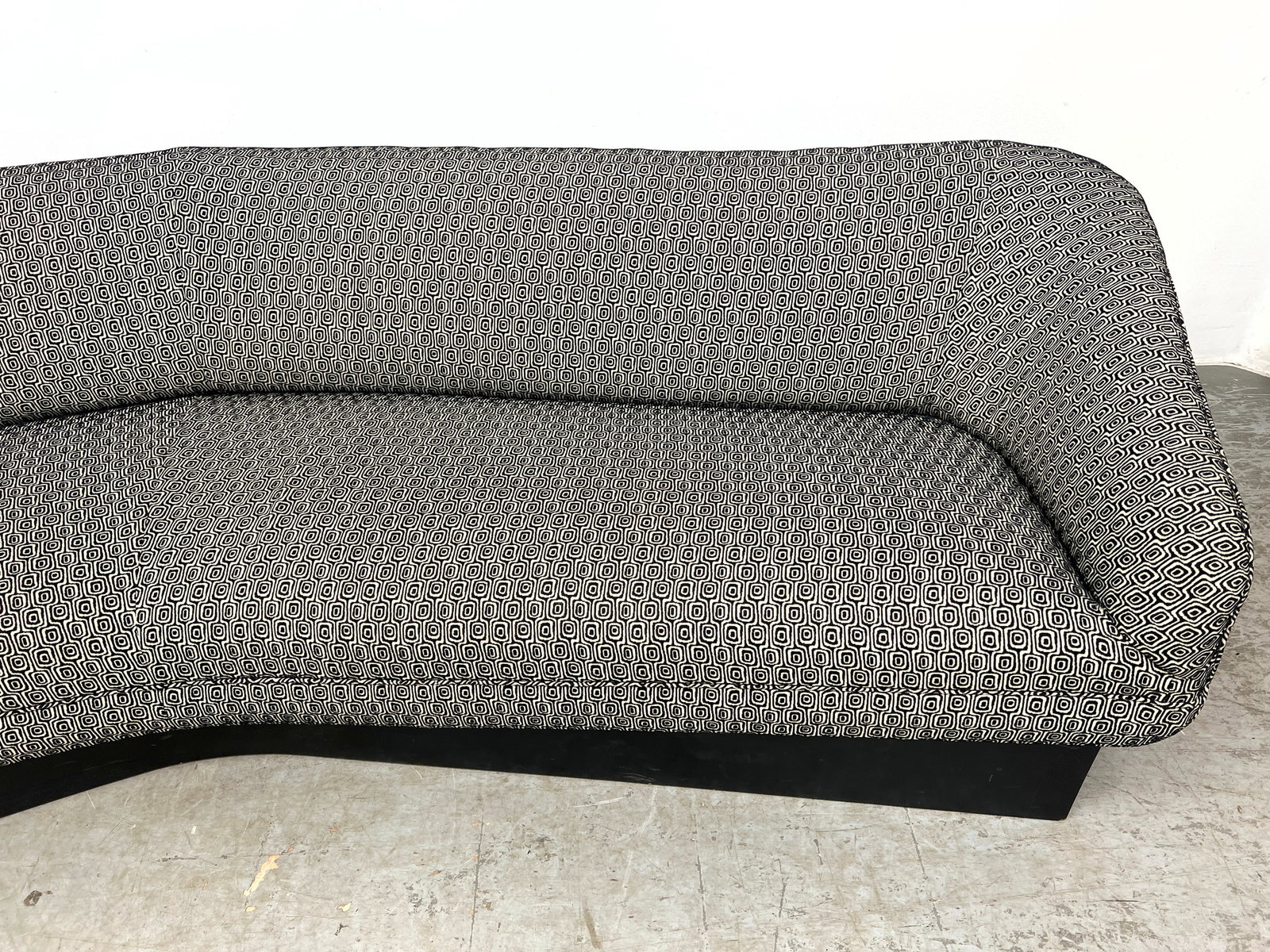 Adrian Pearsall Attributed Cloud Sofa. Angled form on platform base. Quality construction. Vintage M - 6