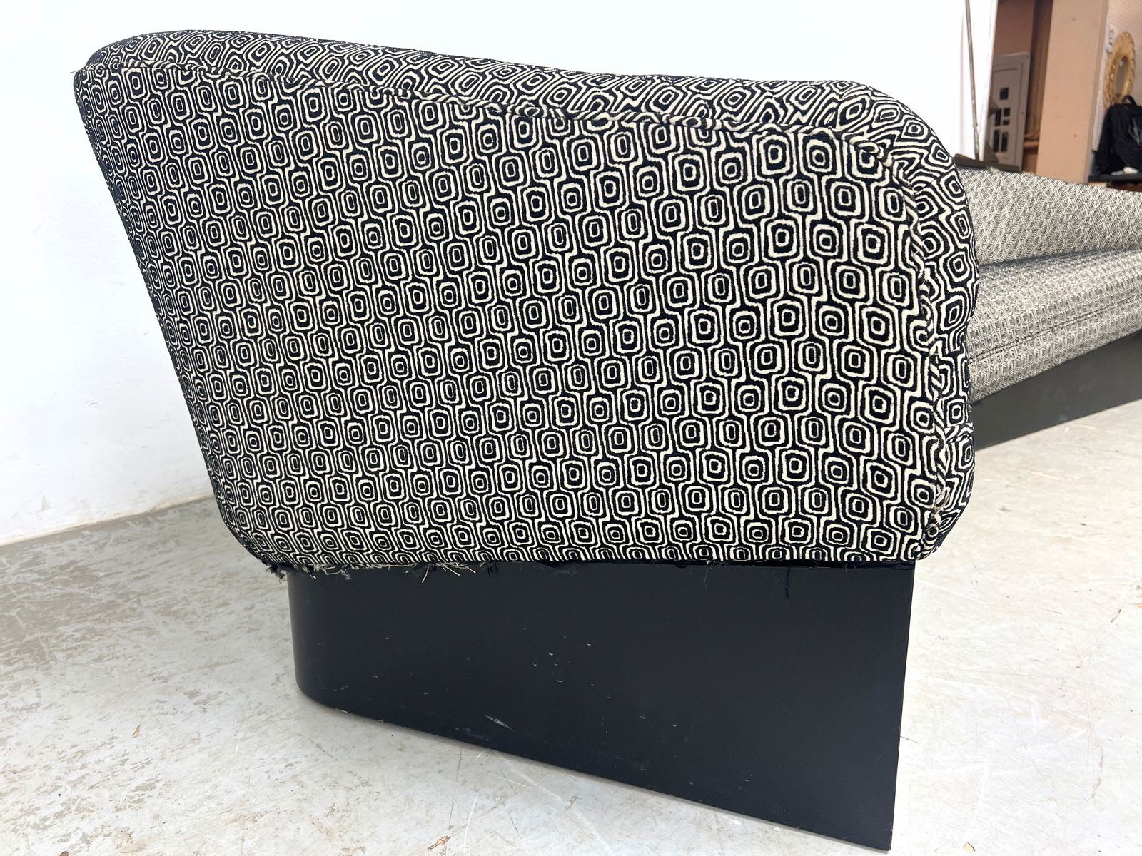 Adrian Pearsall Attributed Cloud Sofa. Angled form on platform base. Quality construction. Vintage M - 7