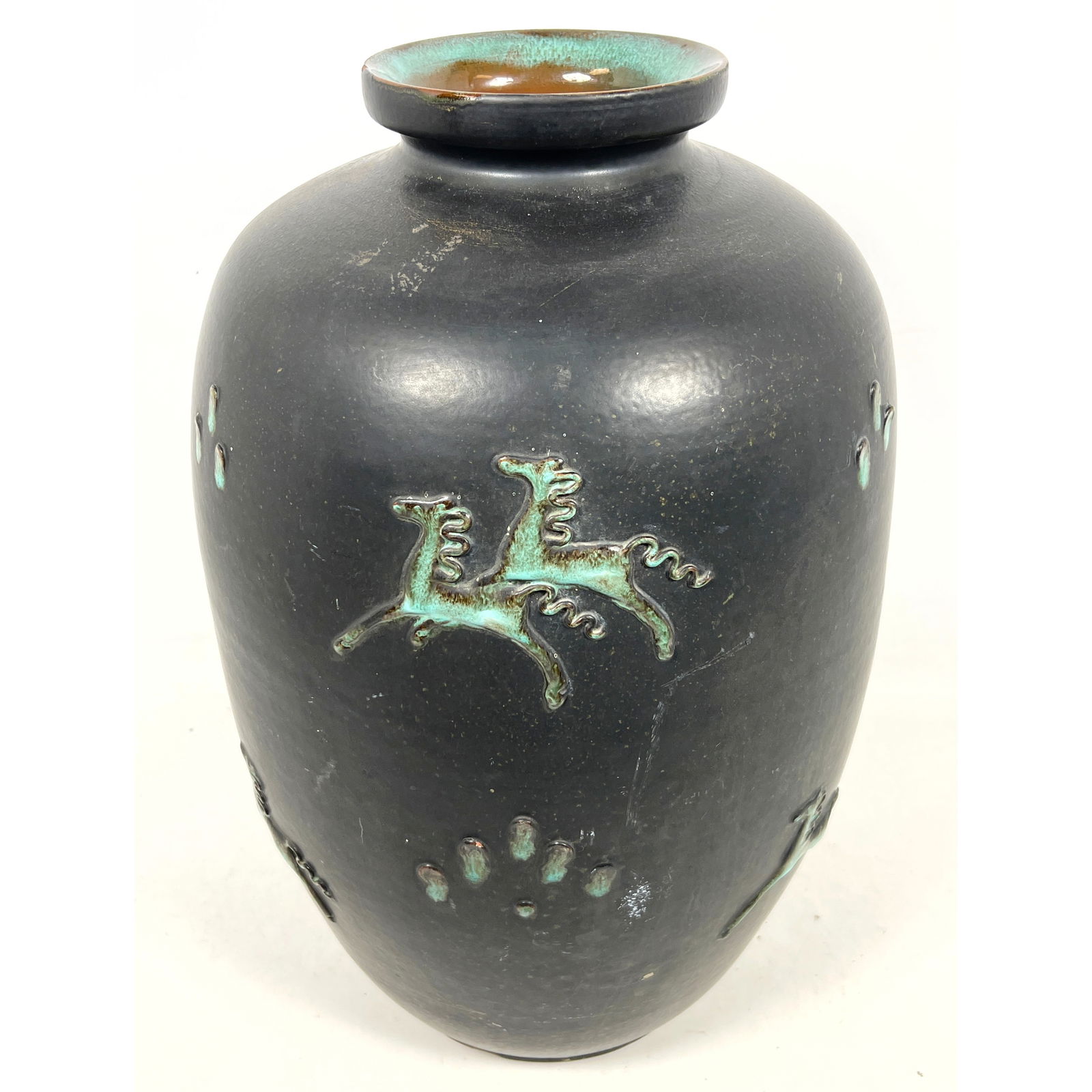 Large Iugo Zaccagnini Italian Modern Art Deco Floor Vase. Unmarked. (1 of 12)