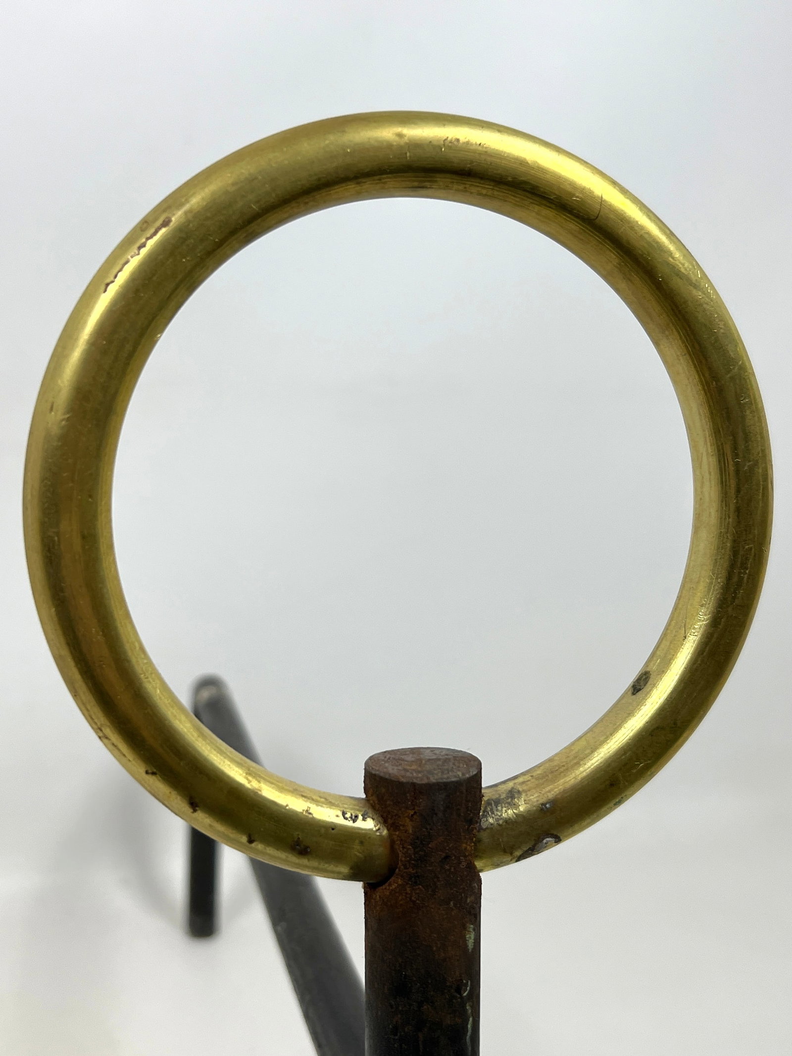 Pair Brass and Iron Fireplace Andirons. Gio Ponti Style. - 6