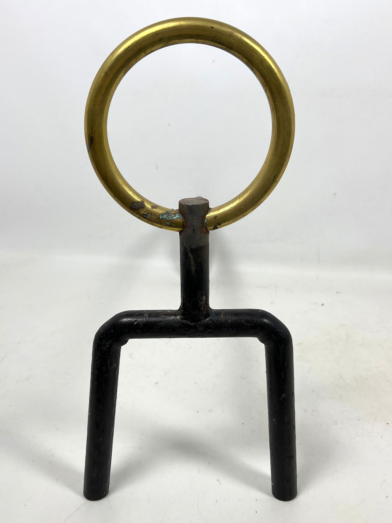 Pair Brass and Iron Fireplace Andirons. Gio Ponti Style. - 7