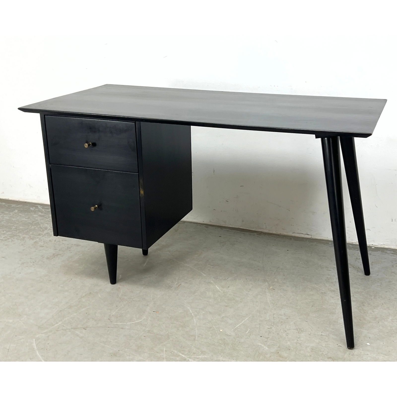 Ebonized Paul McCobb Two Drawer Modernist Desk. Planner Group. Not marked. (1 of 10)