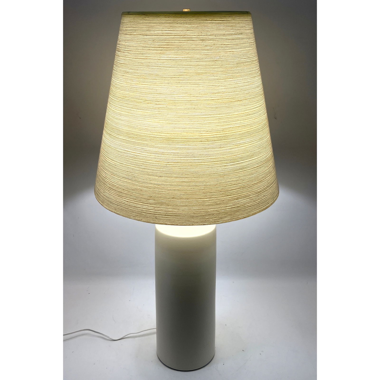 Early Variant, Hand Thrown Danish Modern Gunnar and Lotte Bostlund Ceramic Table Lamp with Rope wrap (1 of 15)