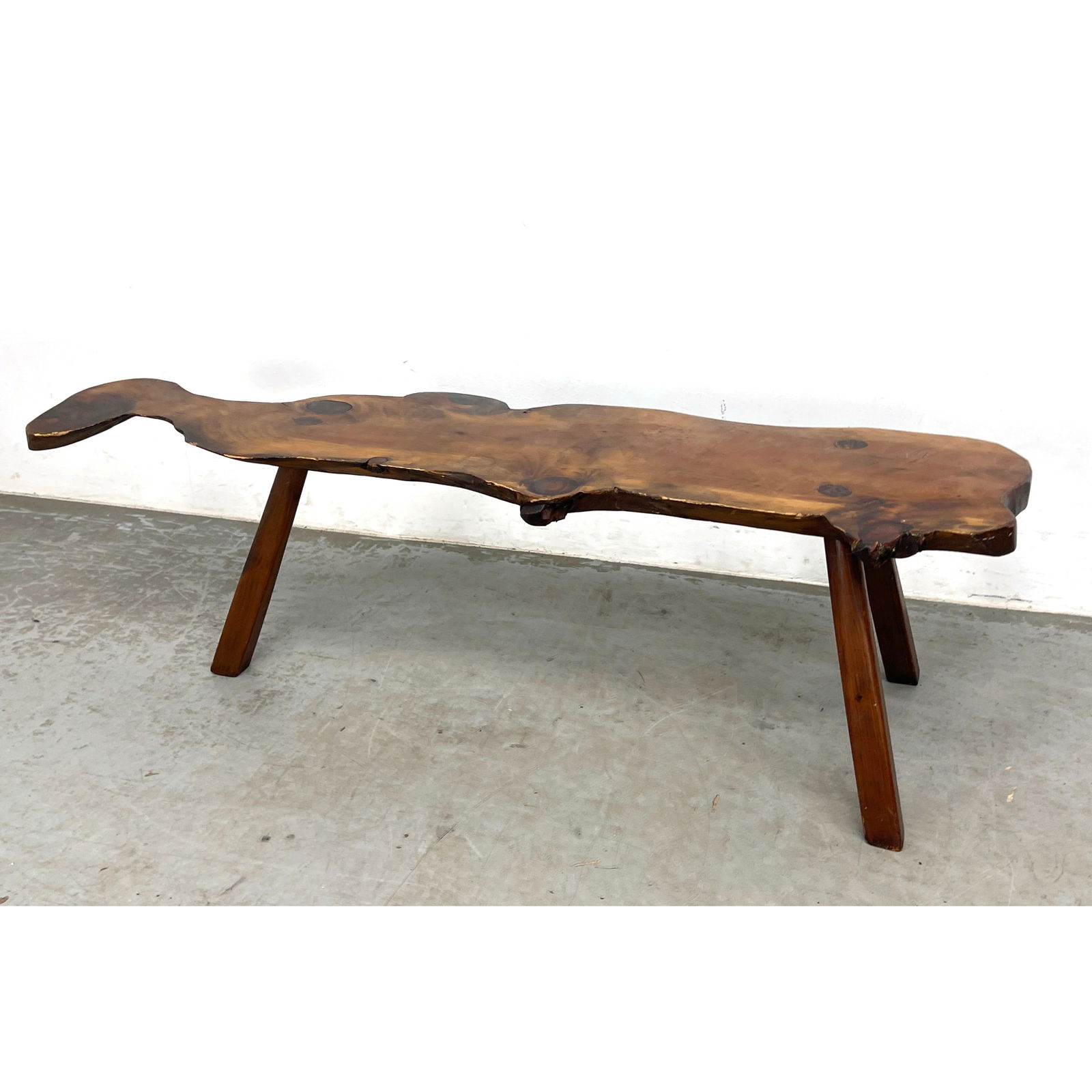 Rustic Free Edge Bench Coffee Table. 3 Legs. (1 of 6)