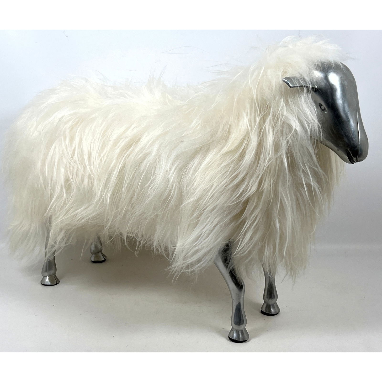 Francois-Xavier Lalanne style Sheep Sculpture. Real Sheepskin With Aluminum Head And Legs (1 of 11)