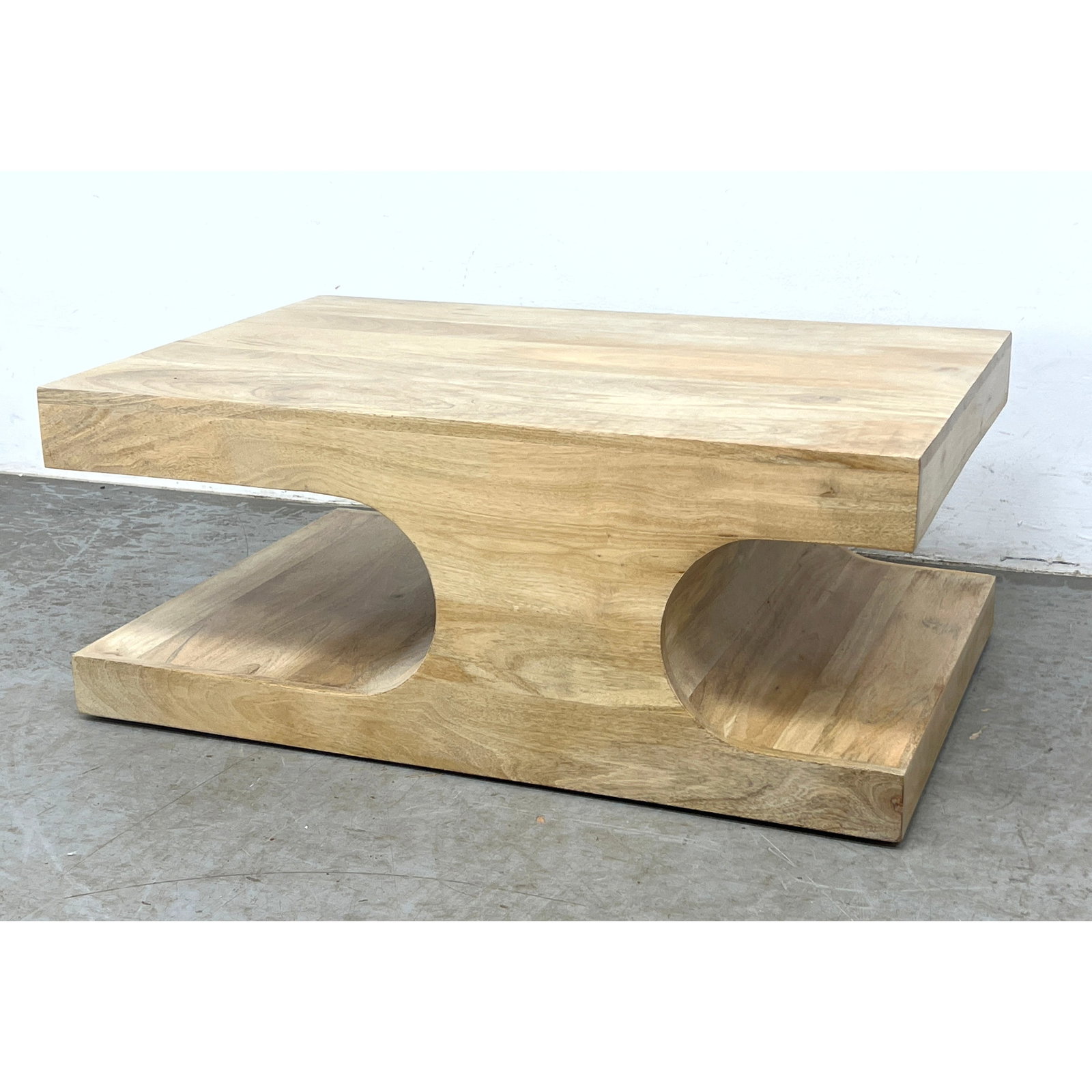 Contemporary Modern Cantilever Coffee Table. Contemporary Modern Cantilever Coffee Table.: Contemporary Modern Cantilever Coffee Table. Contemporary Modern Cantilever Coffee Table. Dimensions: Height: 14.25 inches, Width: 34.25 inches, Depth: 23 inches. ---