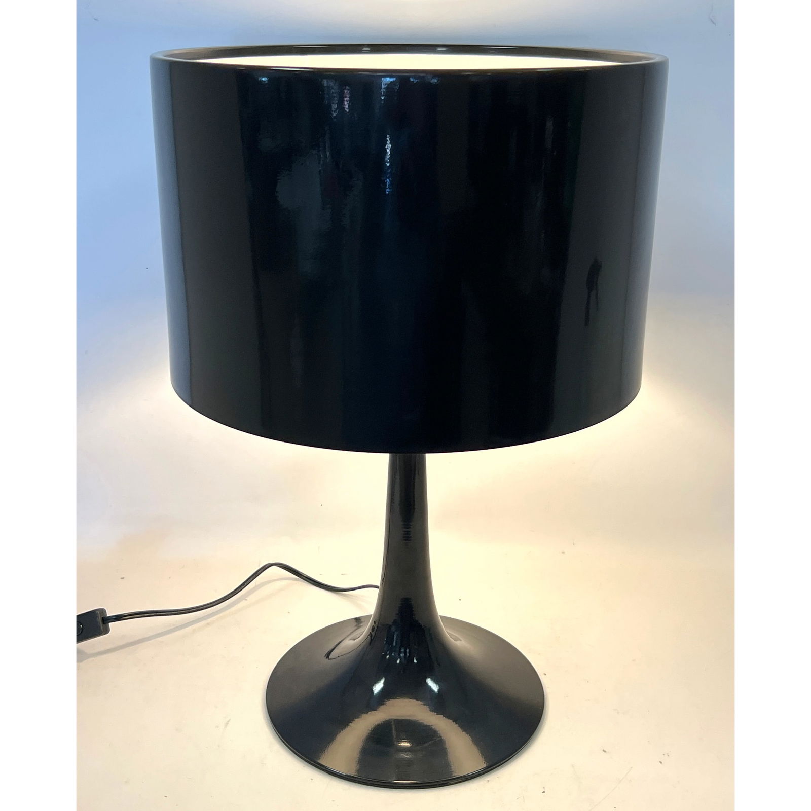 SEBASTIAN WONG for FLOS Table Lamp. Black Metal Base and Black Drum form Shade. Spun Light Series. N (1 of 11)