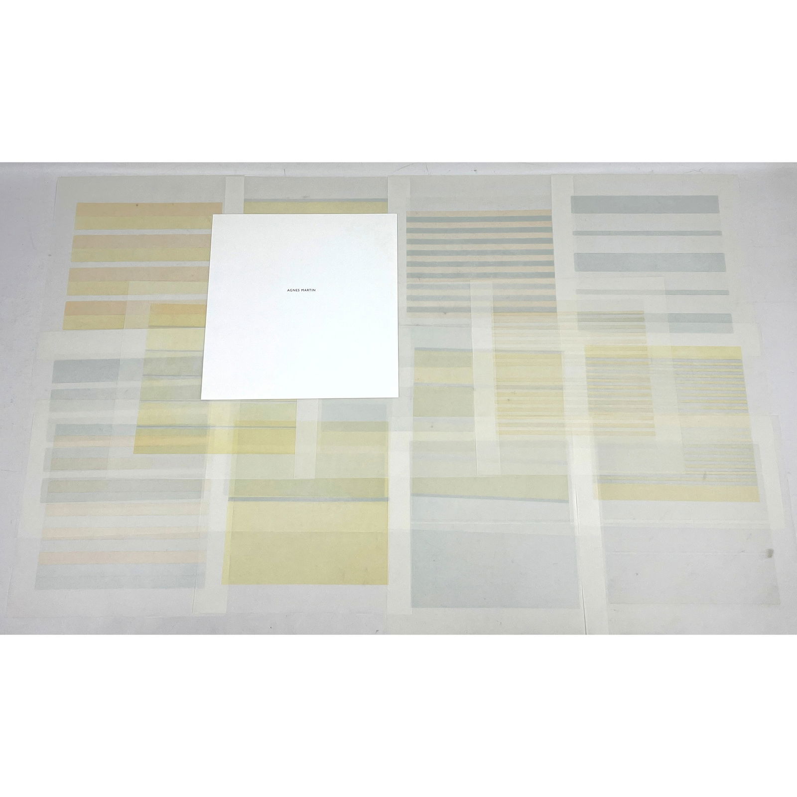 15pcs Agnes Martin offset lithograph prints on vellum (1 of 18)