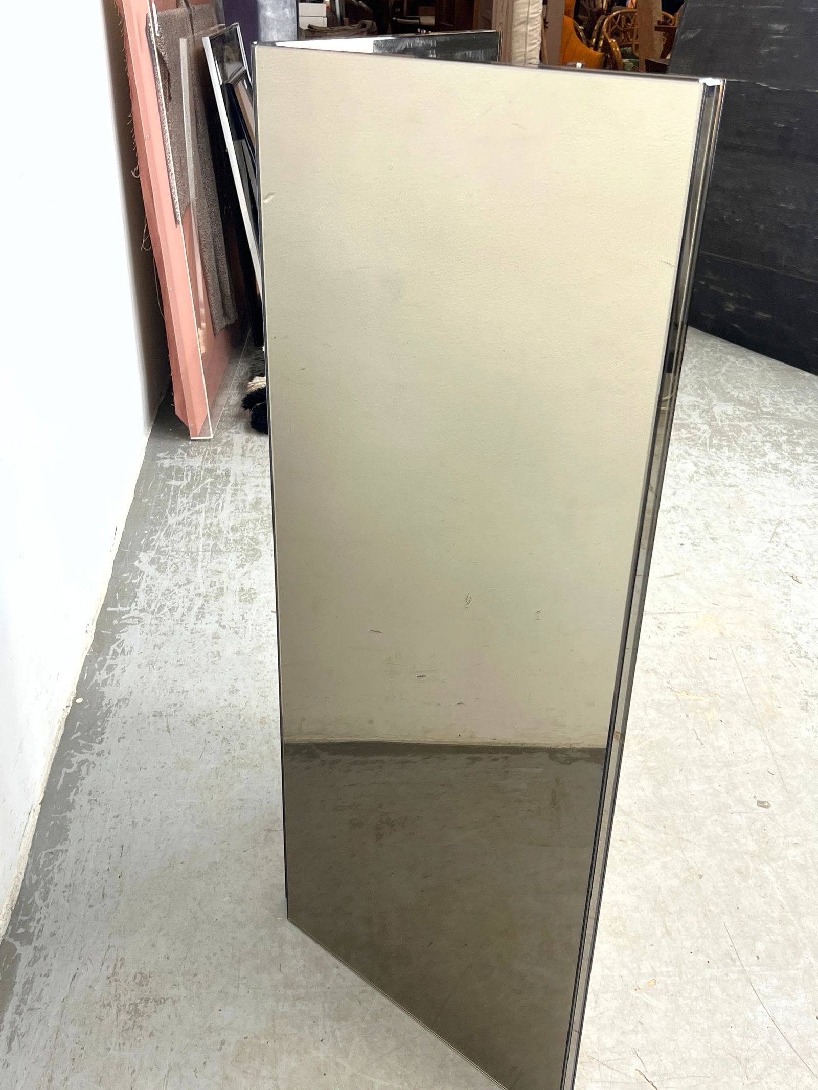 2 Panel Folding Floor Mirror Screen. Pose Mirror - 4
