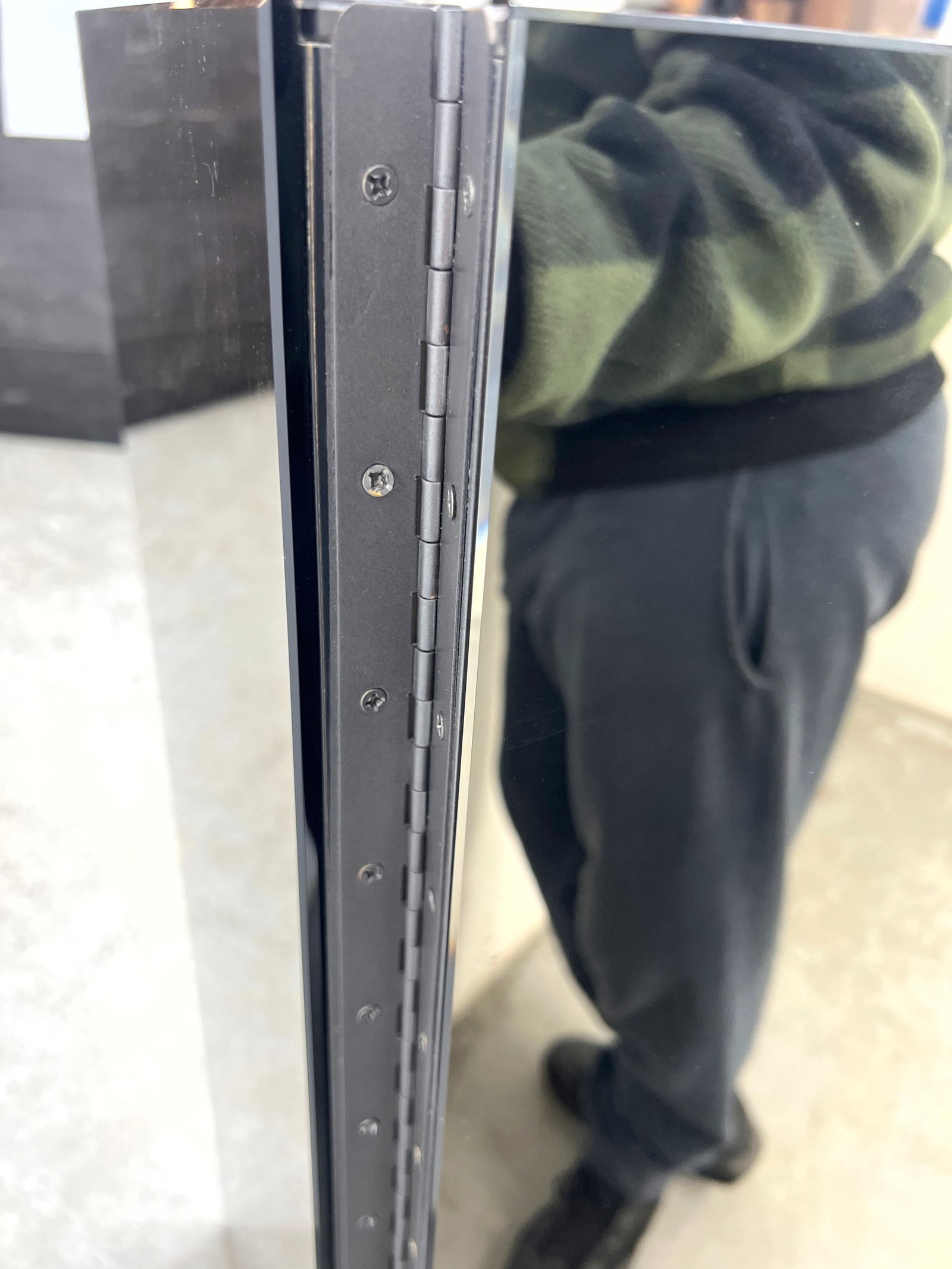 2 Panel Folding Floor Mirror Screen. Pose Mirror - 5