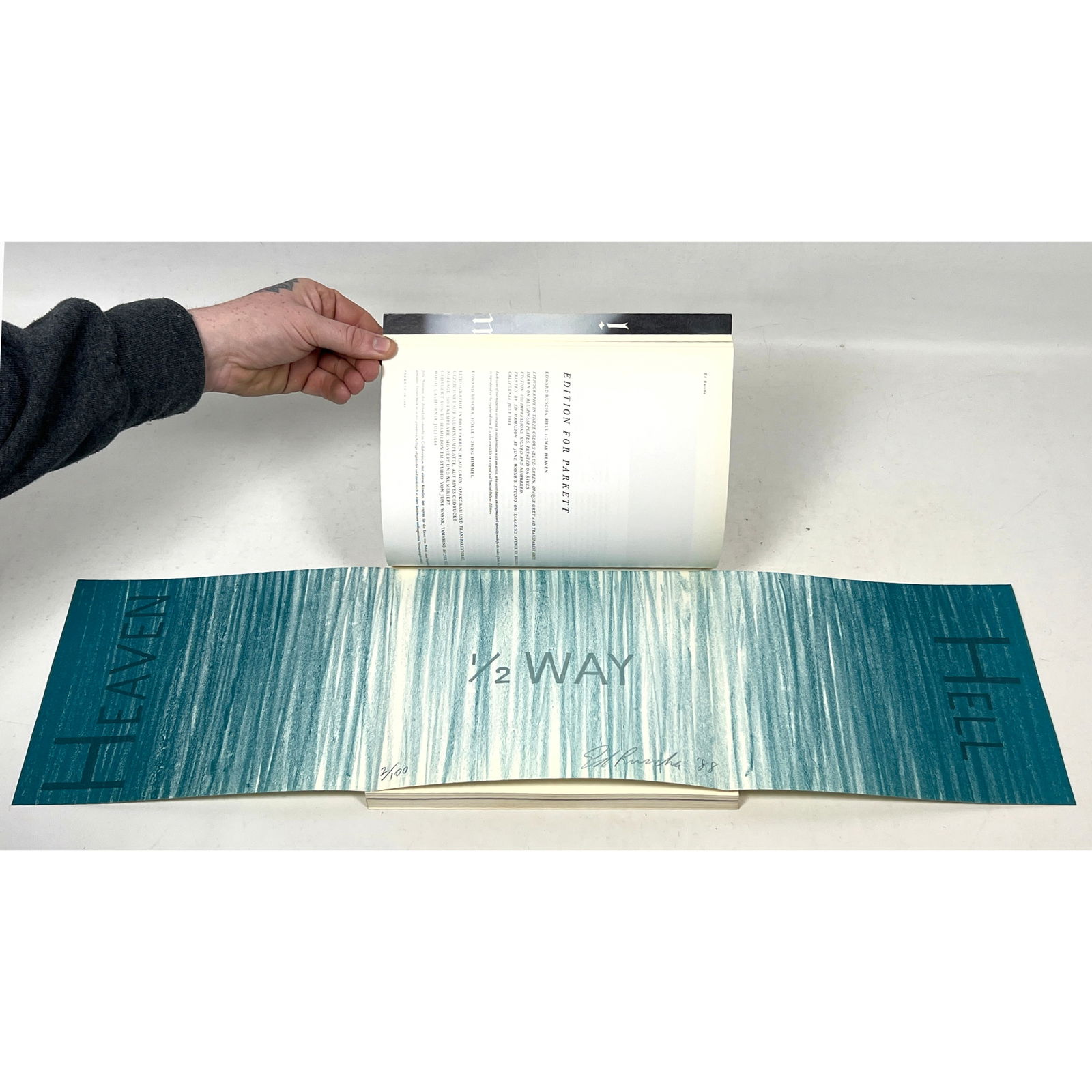 Ed Ruscha Heaven 1/2 Way Hell offset lithograph print with Printed signature and number. Parkett mag (1 of 10)