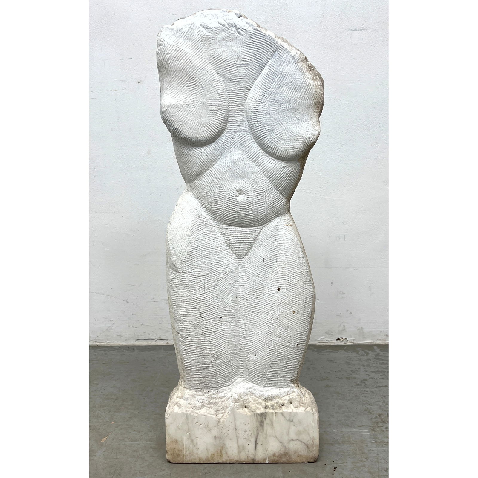 Carved Stone Figural Nude Torso Sculpture. (1 of 8)