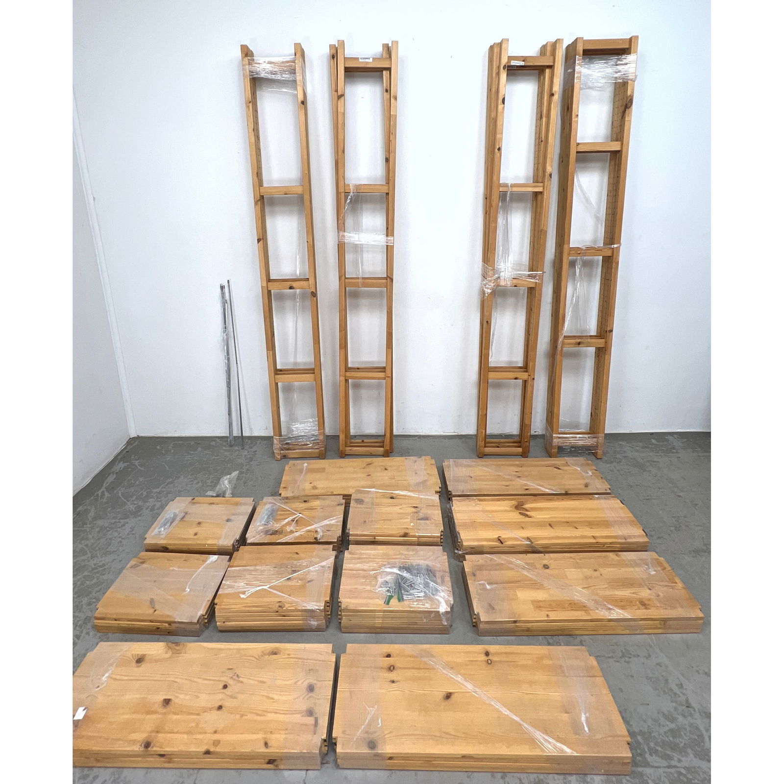 IKEA IVAR modular shelving system constructed from solid pine. 31 small shelves 25 long shelves 6 (1 of 11)