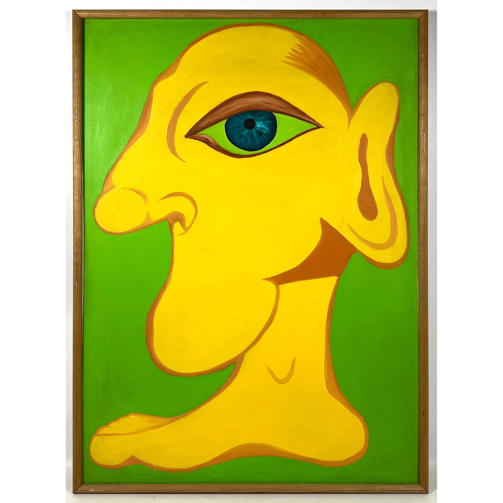 Mid Century Modern Surrealist Painting on Canvas. Unsigned.: Mid Century Modern Surrealist Painting on Canvas. Unsigned. Dimensions: Height: 41.5 inches, Width: 29 inches. ---