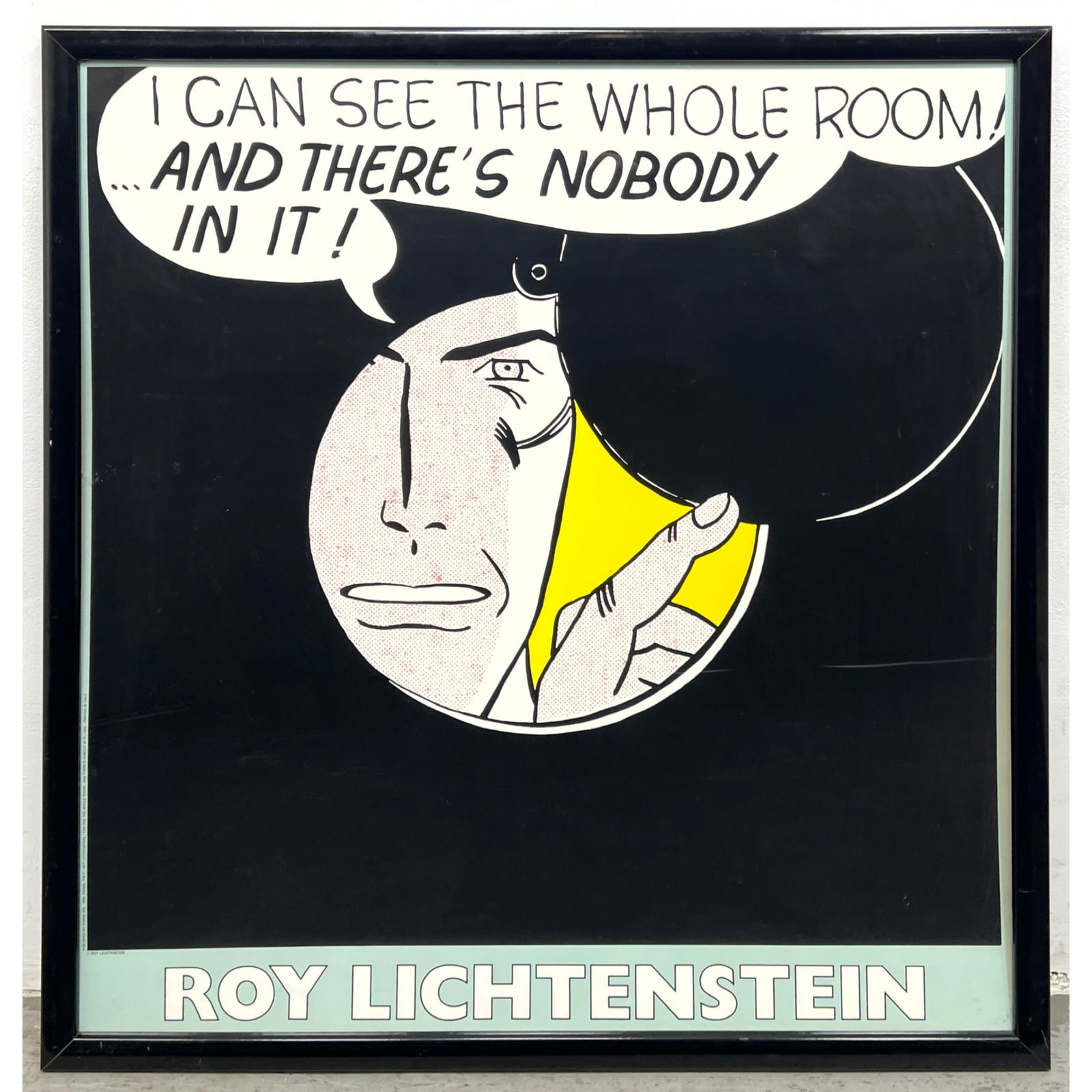 After Roy Lichtenstein Framed Art Print. "I can See the Whole Room!.... and There's Nobody In It! Pu: After Roy Lichtenstein Framed Art Print. "I can See the Whole Room!.... and There's Nobody In It! Published by FORME SRL, 1989, Parma, Italy. Dimensions: Height: 44.5 inches, Width: 41 inches. ---