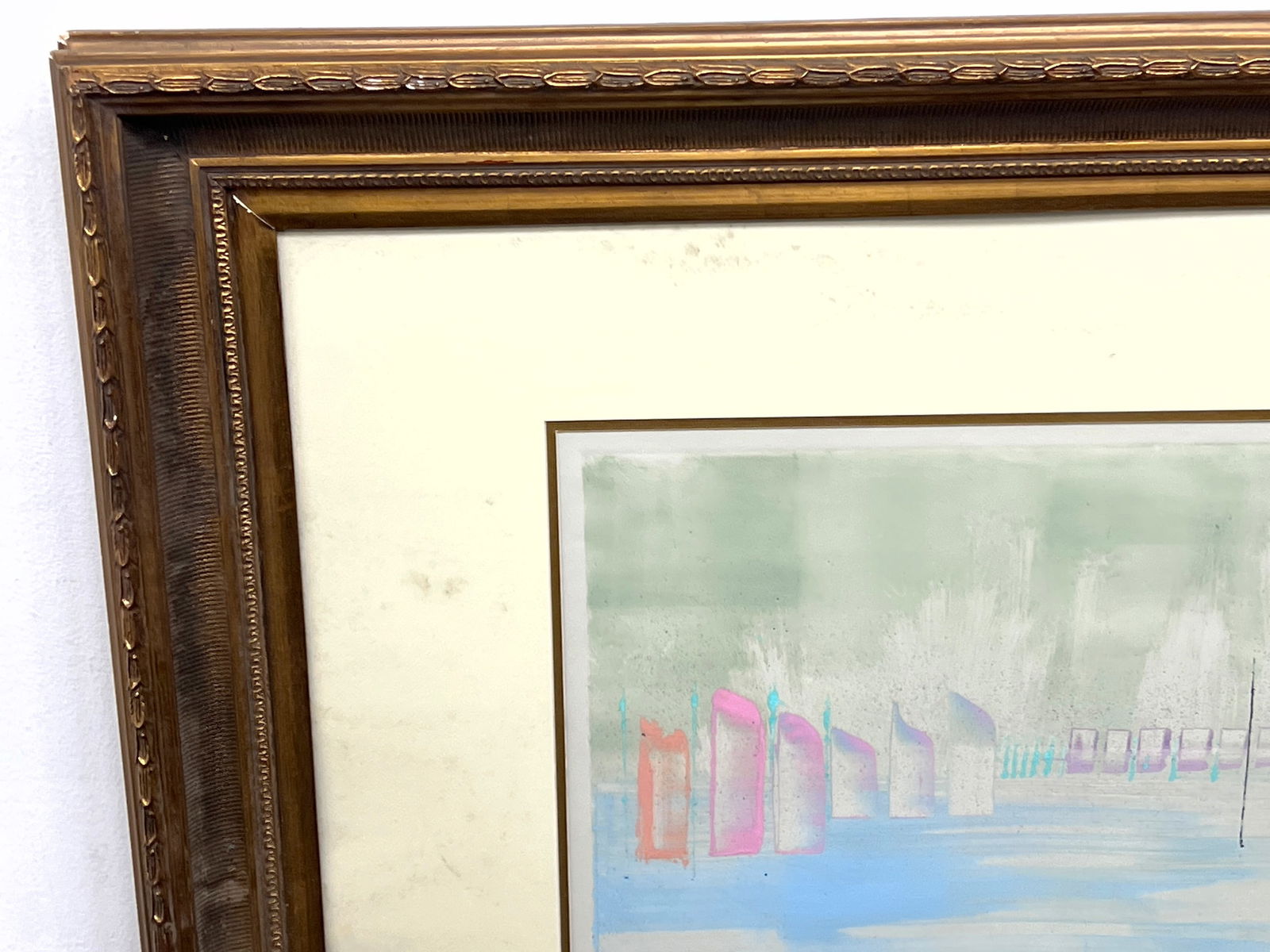 Signed and Numbered Lithograph Print. 7/7. Harbor scene. - 2