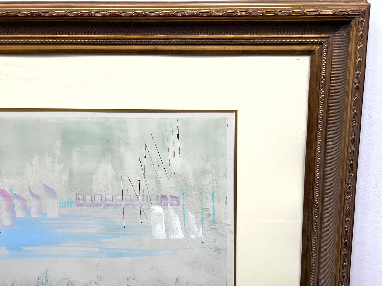 Signed and Numbered Lithograph Print. 7/7. Harbor scene. - 3