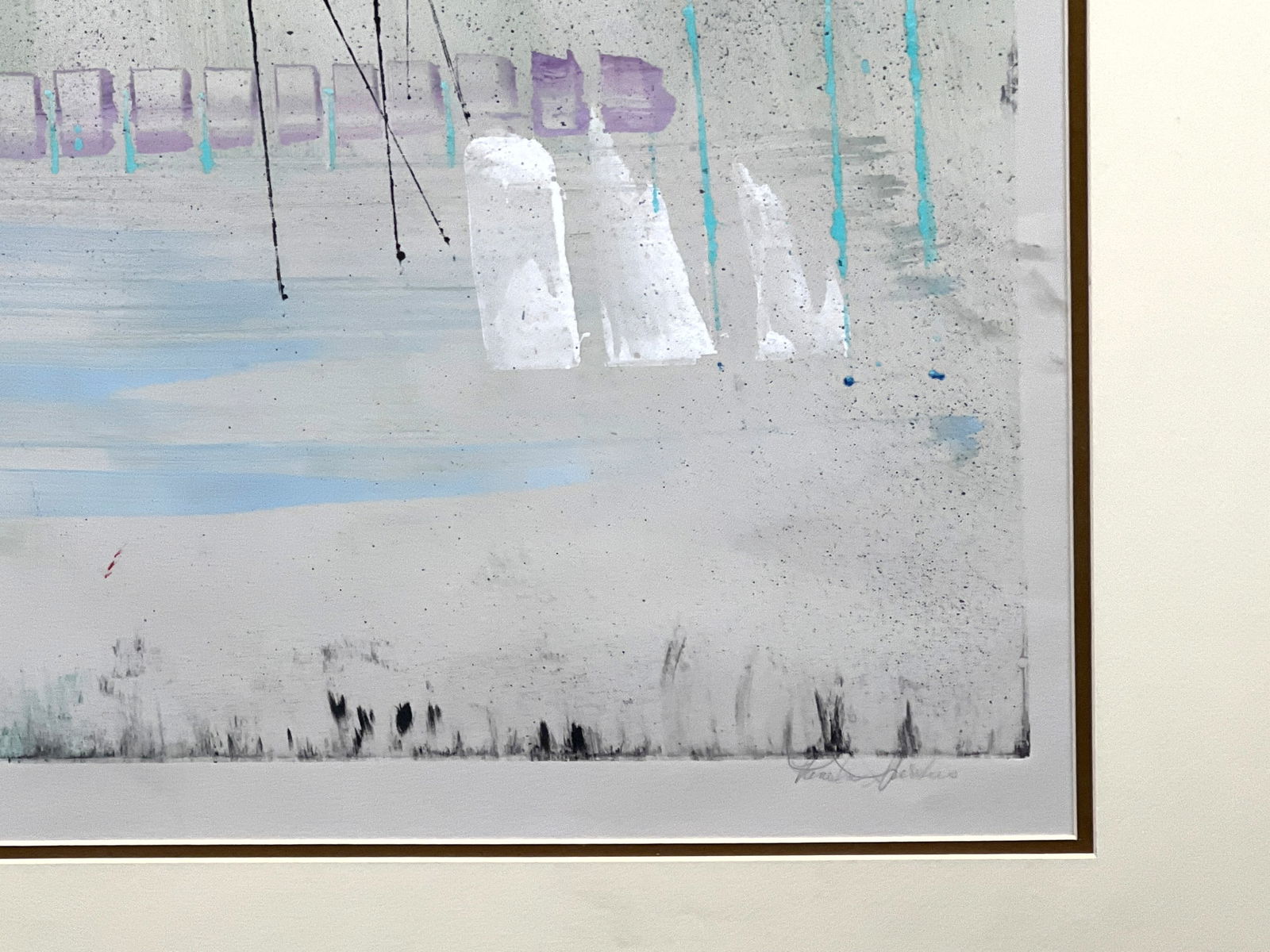 Signed and Numbered Lithograph Print. 7/7. Harbor scene. - 5