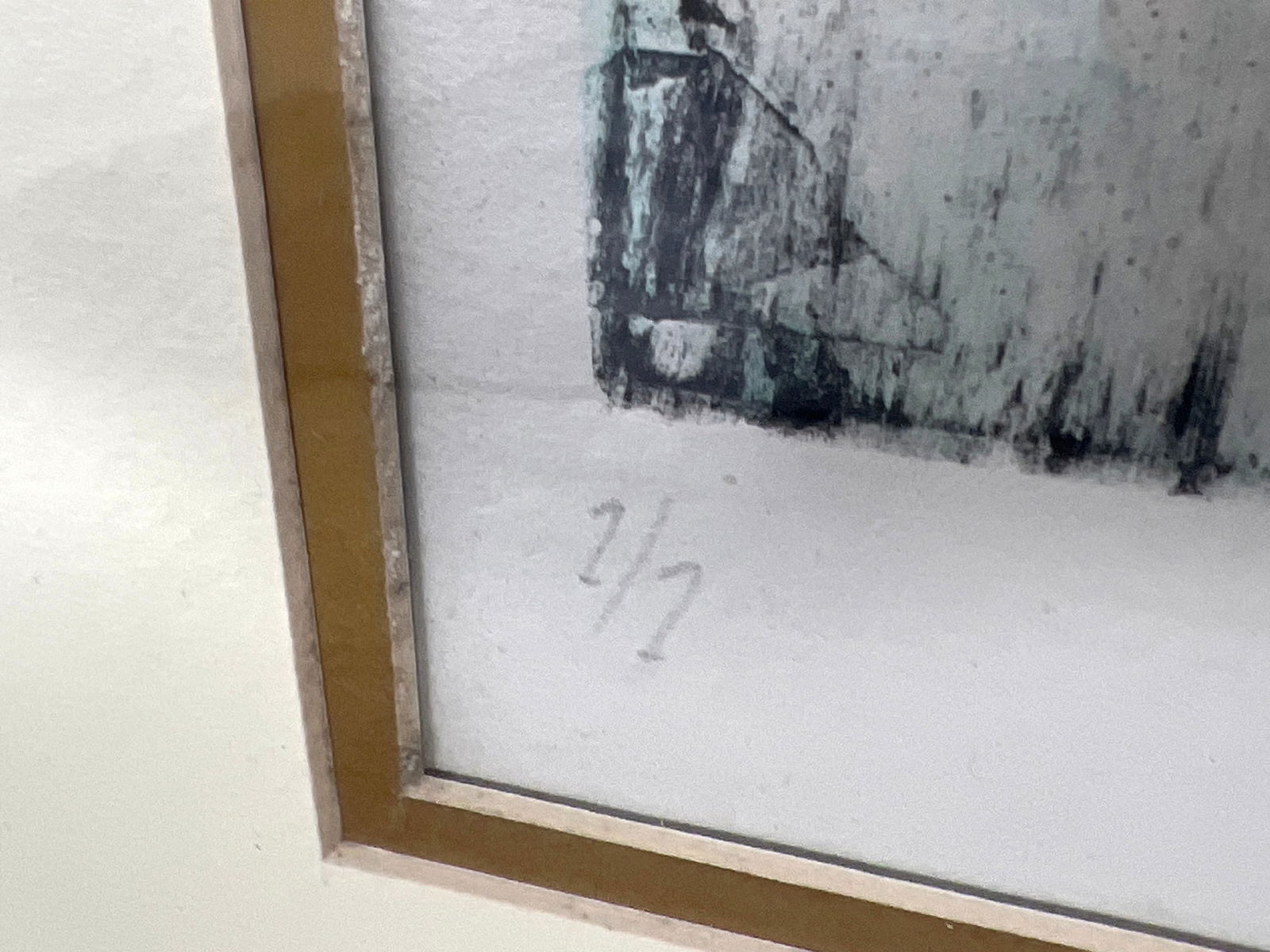 Signed and Numbered Lithograph Print. 7/7. Harbor scene. - 7