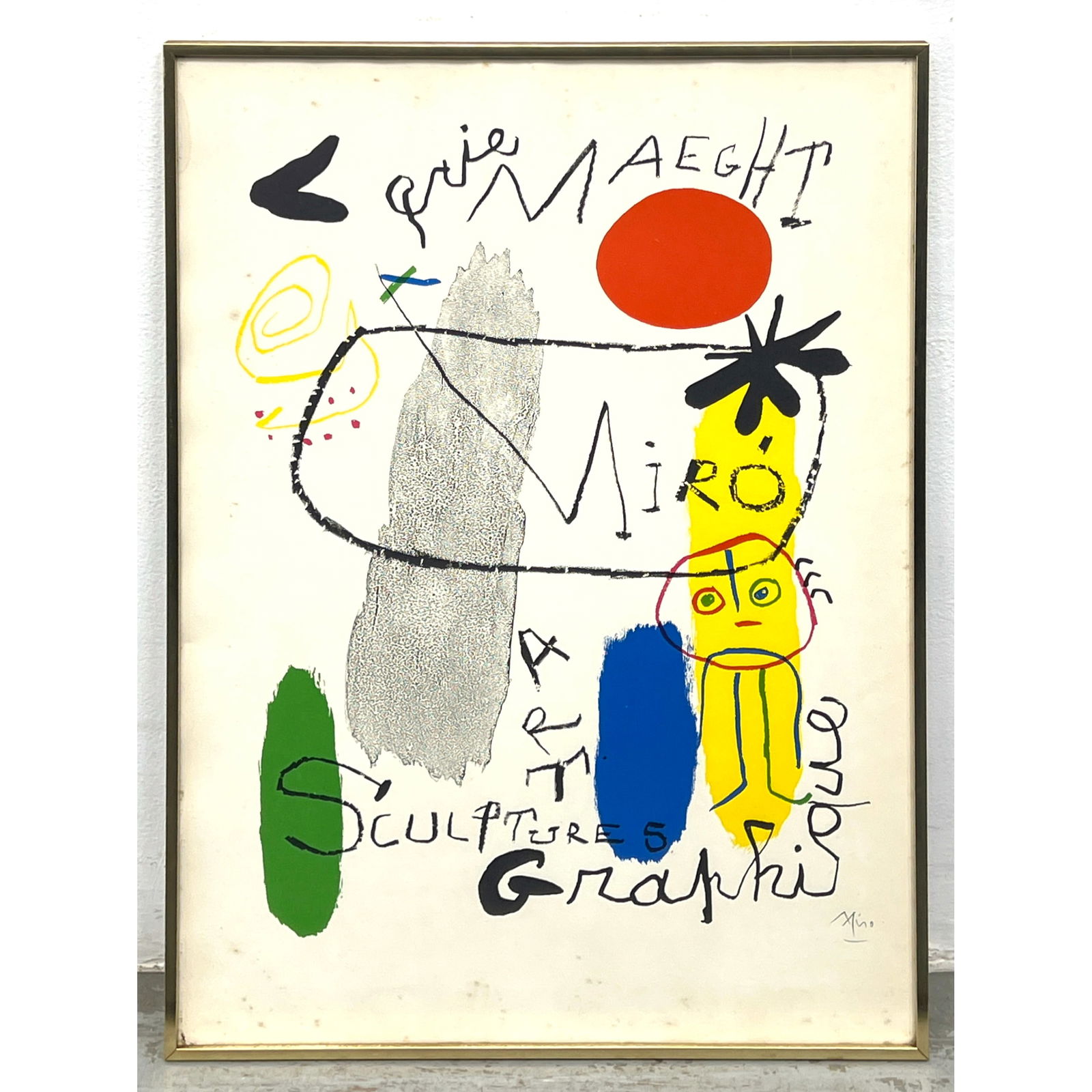Joan Miro Art Poster. Sculptures, Graphiques. Framed.: Joan Miro Art Poster. Sculptures, Graphiques. Framed. Dimensions: Height: 28.25 inches, Width: 20.25 inches. ---