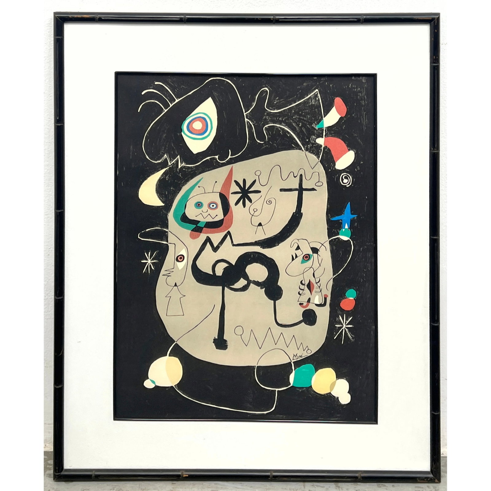 After Joan Miro Framed Art Print. Modernist Abstract.: After Joan Miro Framed Art Print. Modernist Abstract. Dimensions: Frame Height: 31 inches, Frame Width: 25 inches. - Image Size: Image Height: 23.25 inches, Image Width: 17 inches. ---