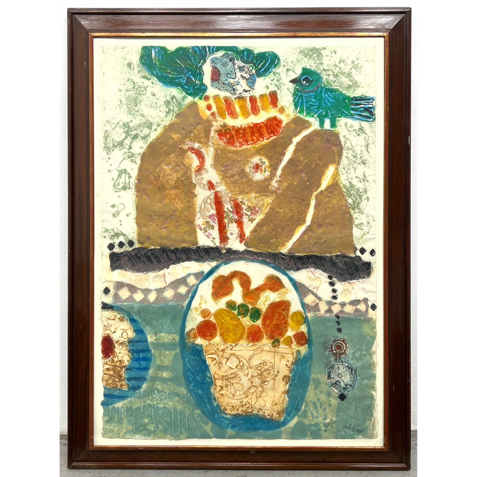 Theo Tobiasse Signed Lithograph Print. Abstract Modern.: Theo Tobiasse Signed Lithograph Print. Abstract Modern. Dimensions: Height: 46 inches, Width: 34.5 inches. ---