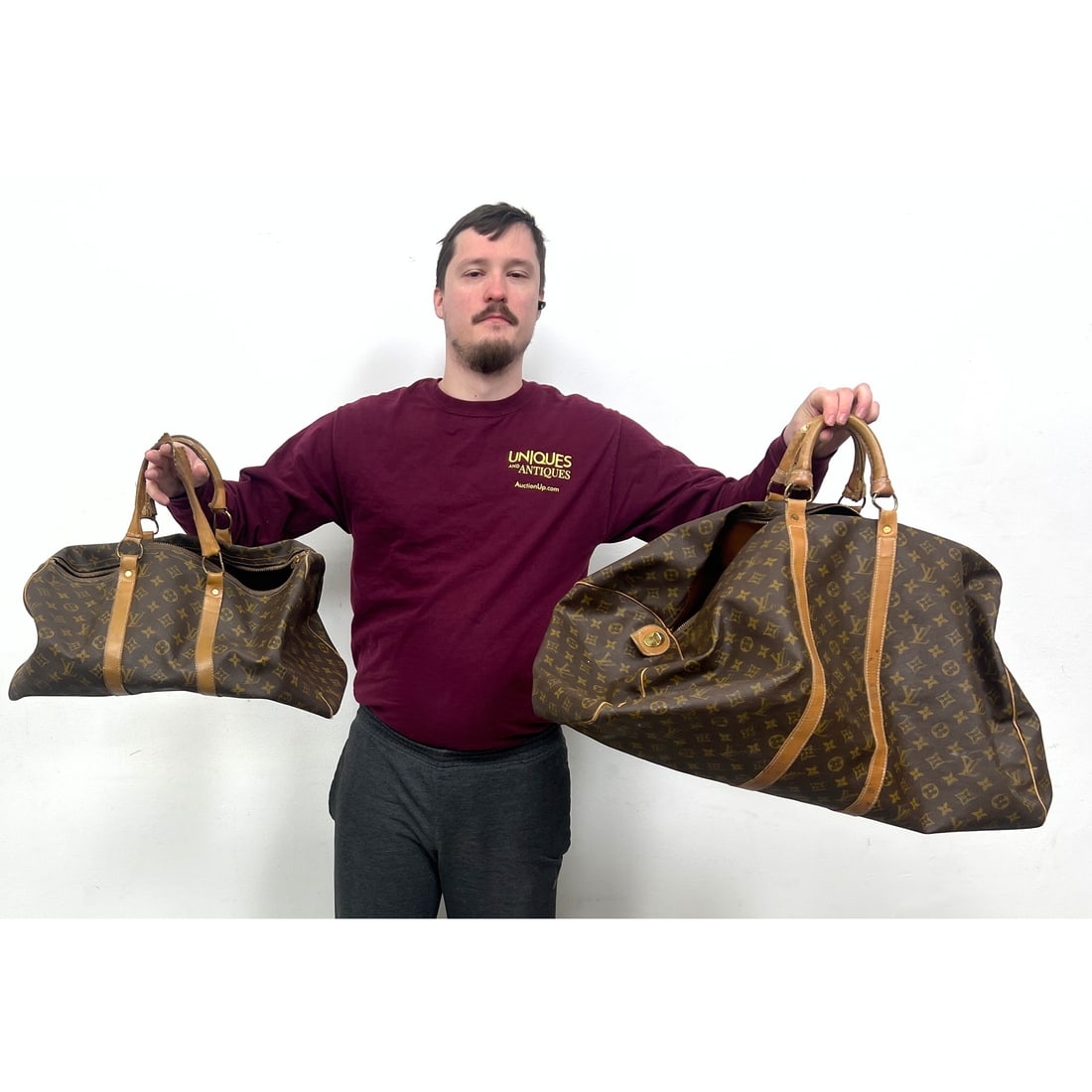 2pcs Louis Vuitton, Paris Travel Satchels. Bags.: 2pcs Louis Vuitton, Paris Travel Satchels. Bags. Dimensions: Height: 25 inches, Width: 22 inches. ---