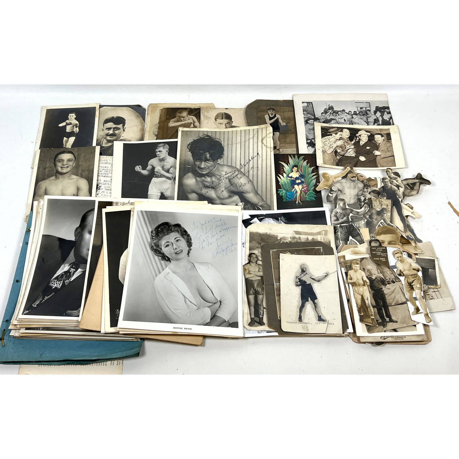 Large Lot Ephemera and Photographs. Boxing and Entertainment. Several Signed. Featuring promotional (1 of 12)