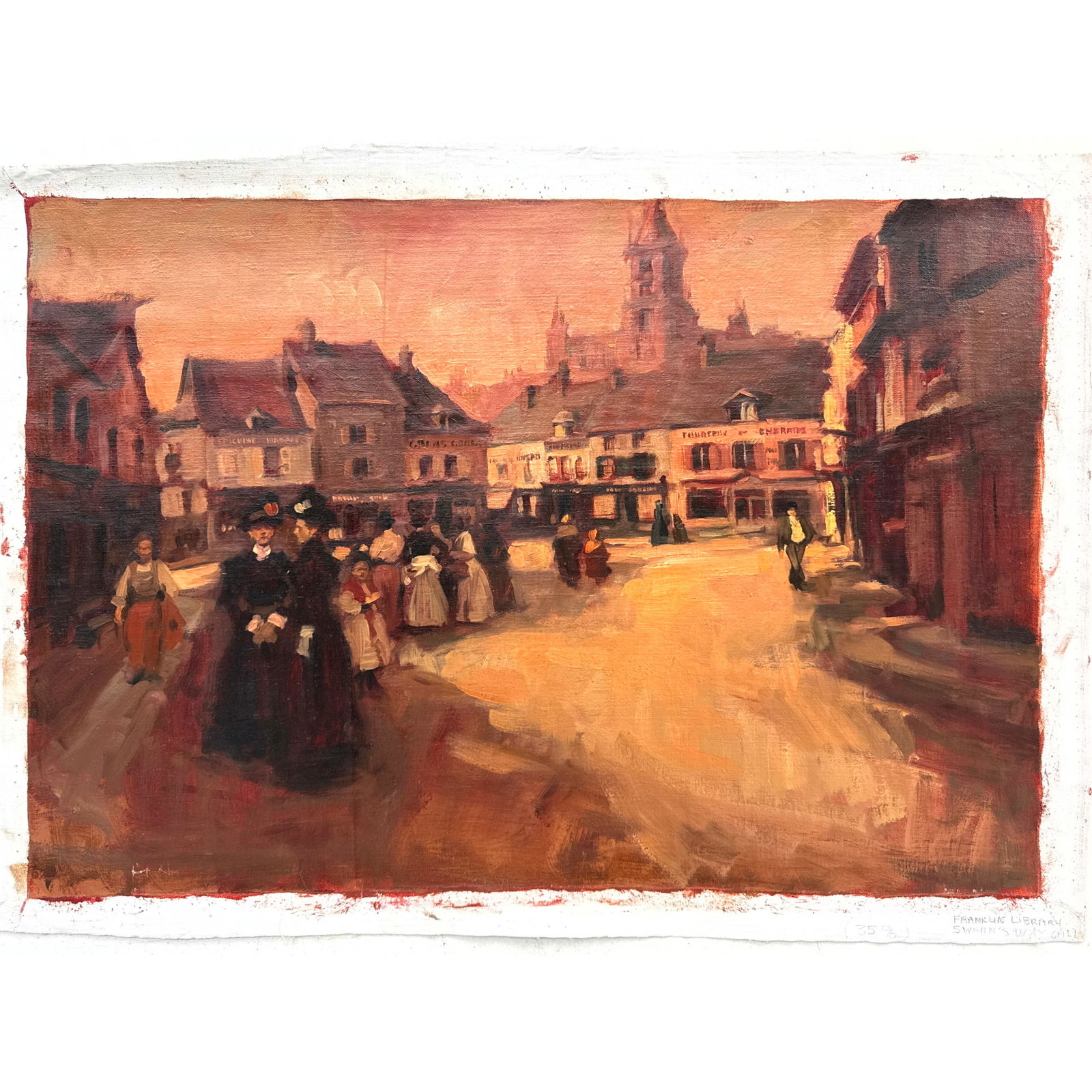 MALCOLM LIEPKE Original Painting on unstretched canvas. Unsigned. For the book Swann's Way by Marcel: MALCOLM LIEPKE Original Painting on unstretched canvas. Unsigned. For the book Swann's Way by Marcel Proust Franklin Library. Acquired From the Franklin Mint archives, originally produced for their le