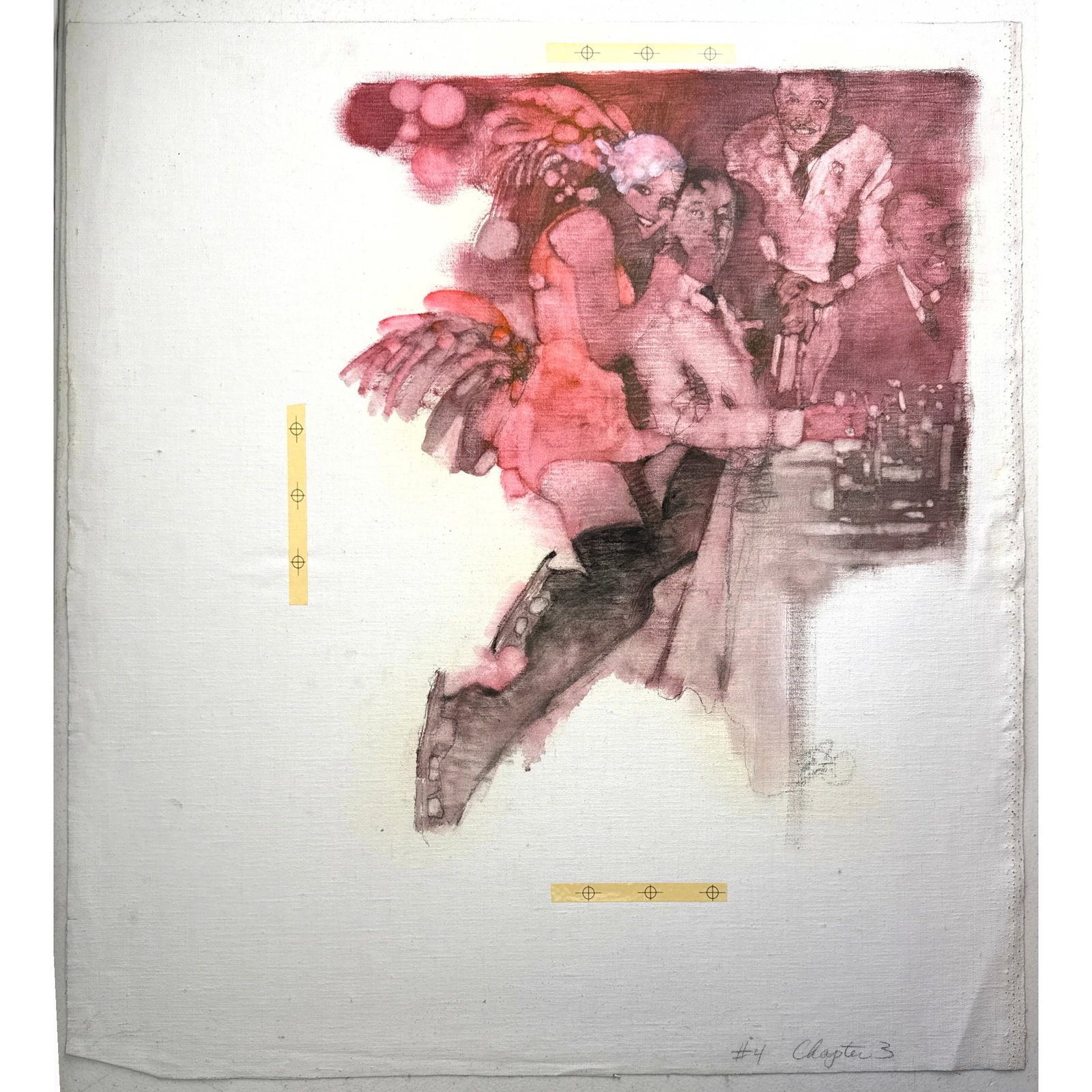 BERNARD Bernie FUCHS Original Painting on unstretched canvas. Signed B F. Acquired From the Franklin: BERNARD Bernie FUCHS Original Painting on unstretched canvas. Signed B F. Acquired From the Franklin Mint archives, originally produced for their leather bound book series. Dimensions: Frame Height: 2