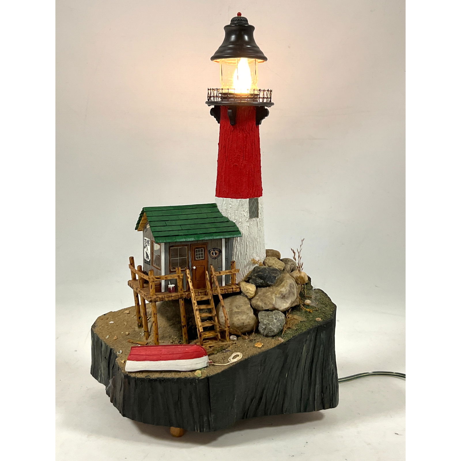 John Peck Carpenter Custom Made Lightolier Table Lamp Sculpture. Long Island.: John Peck Carpenter Custom Made Lightolier Table Lamp Sculpture. Long Island. Dimensions: Height: 16 inches, Width: 12 inches, Depth: 9 inches. ---