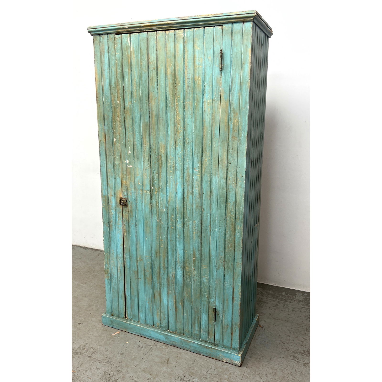 Country Style Blue and Green Painted 1 Door Cabinet. Country Style Blue and Green Painted 1 Door Cab (1 of 12)